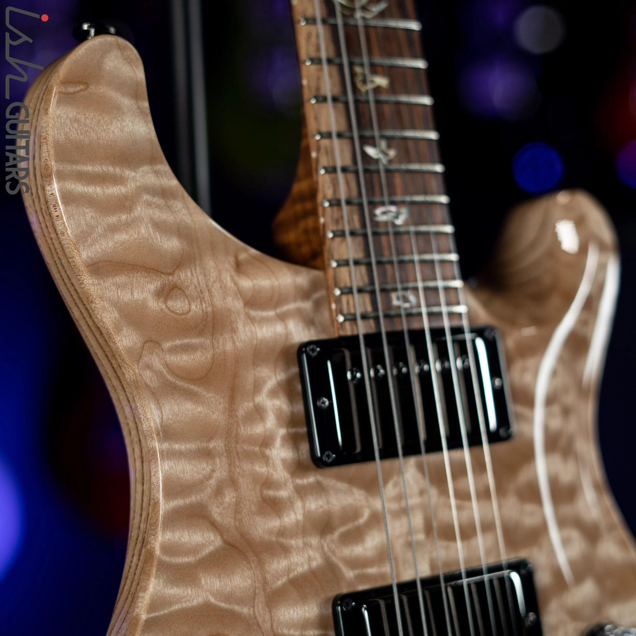 2021 PRS Wood Library Custom 24 10 Top Quilt Torrefied Maple Neck Natural Gloss - Image 3
