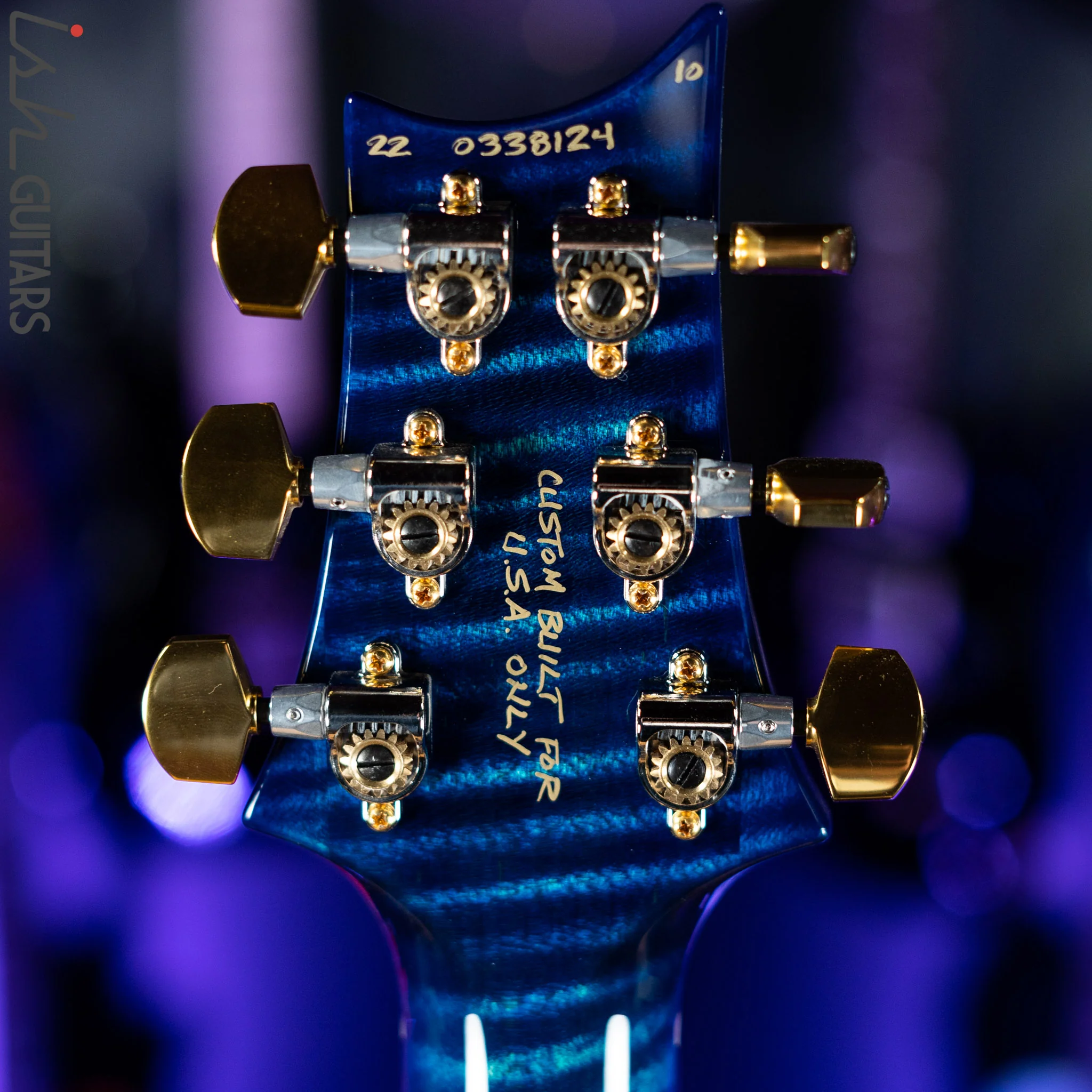 PRS Modern Eagle V Wood Library One Piece Quilt River Blue w/ Blue Burst - Image 10