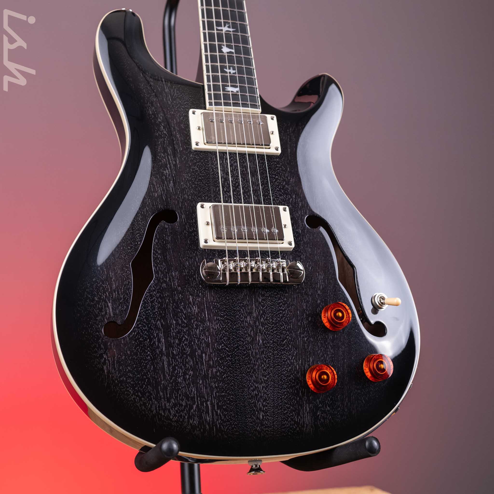 2022 PRS SE Hollowbody II Black Doghair