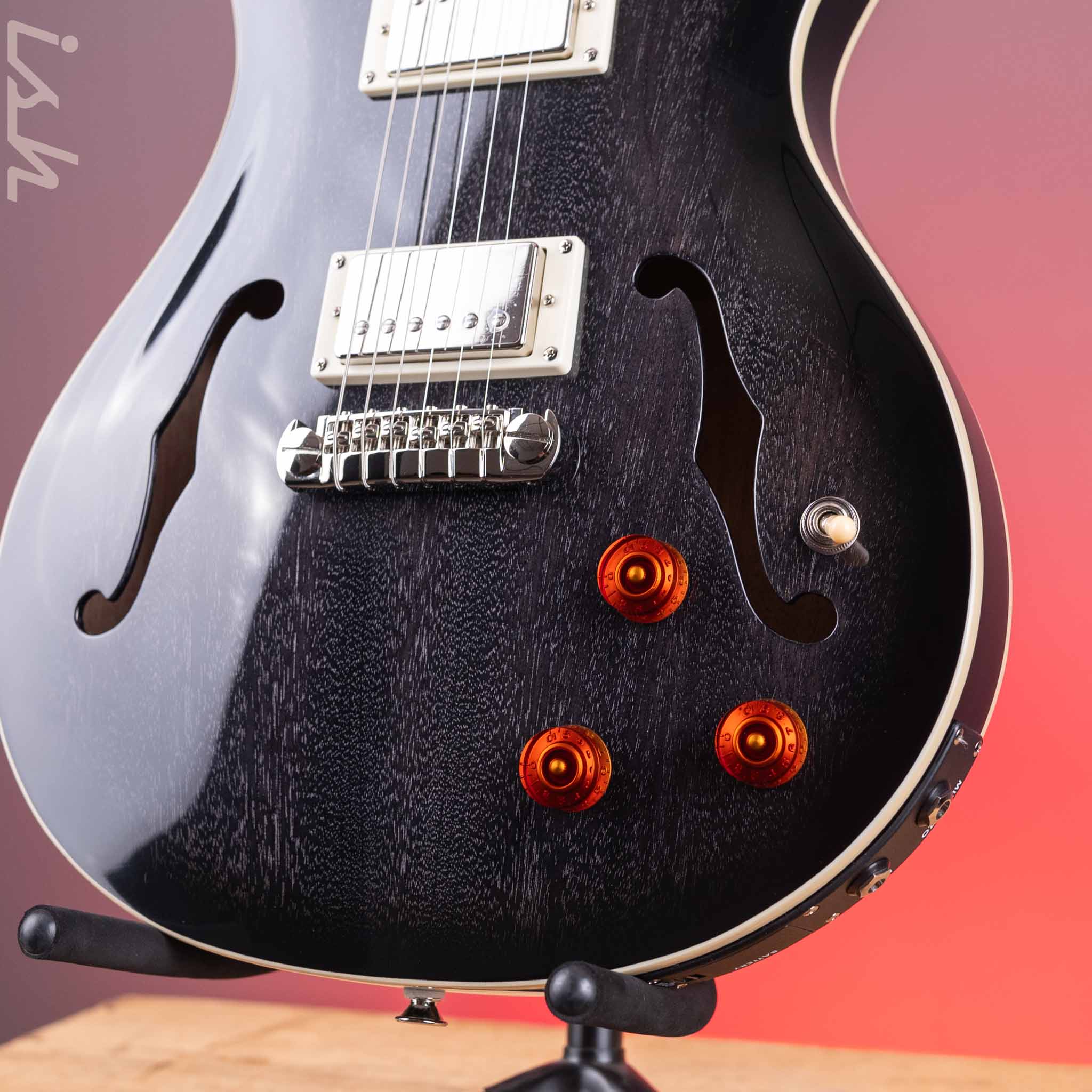 2022 PRS SE Hollowbody II Black Doghair - Image 4