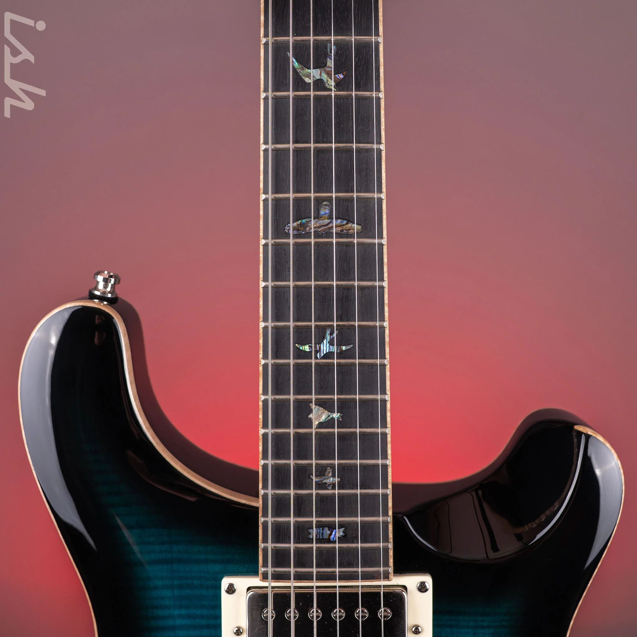 2022 PRS SE Hollowbody II Piezo Electric Guitar Peacock Blue Sunburst - Image 6