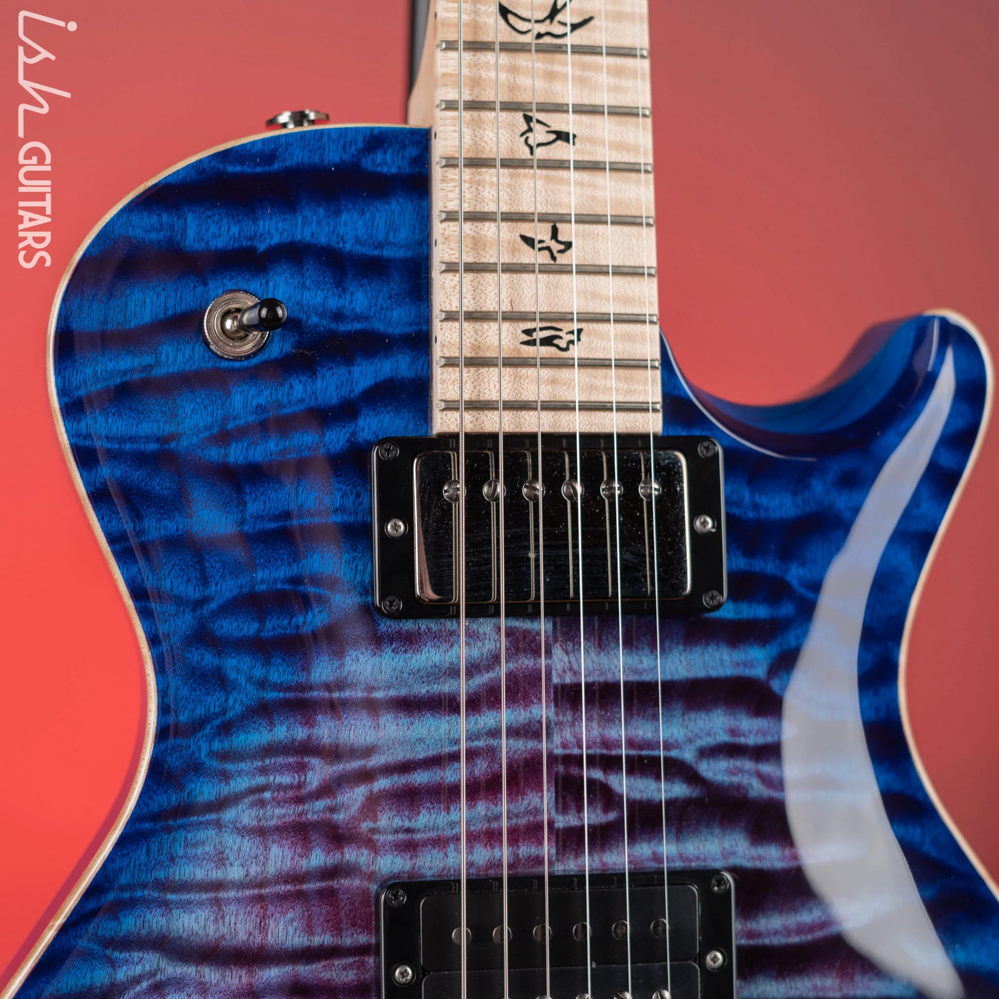 2022 PRS Tremonti Stoptail Wood Library Violet Blue Burst 10 Top Quilt - Image 3