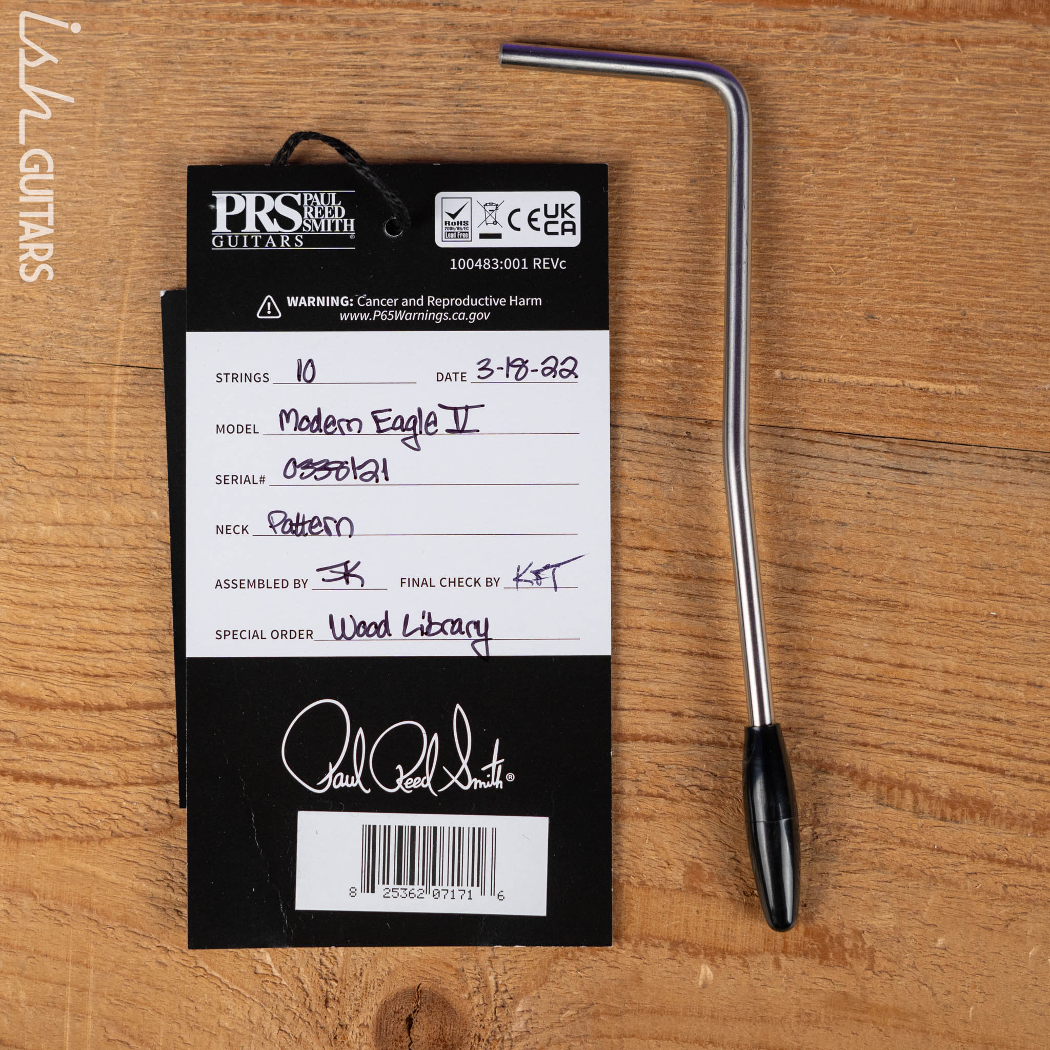 2022 PRS Wood Library Modern Eagle V 10-Top Quilt Jade Green Smoked Burst Wrap - Image 14