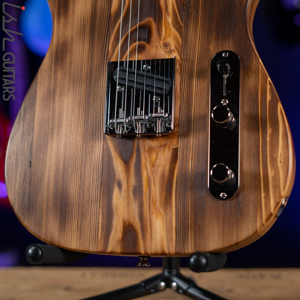 2022 Wallace Tele Style Guitar Natural Pine - Image 4