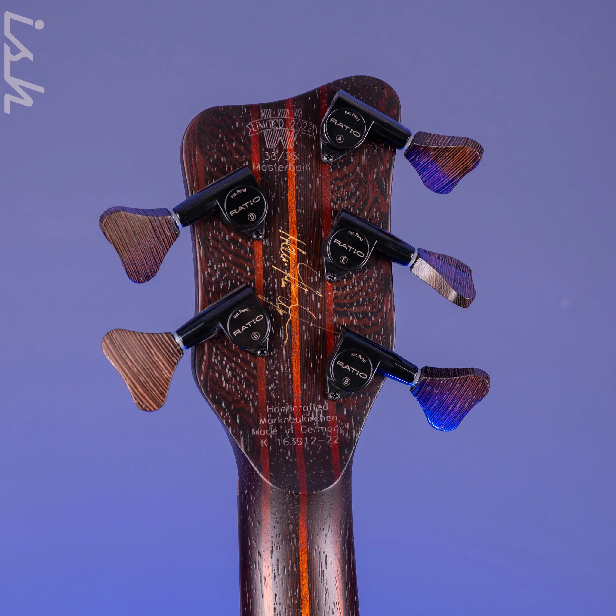 2022 Warwick Streamette 5 Masterbuilt 33/35 Special Amberburst Transparent Satin Finish - Image 14