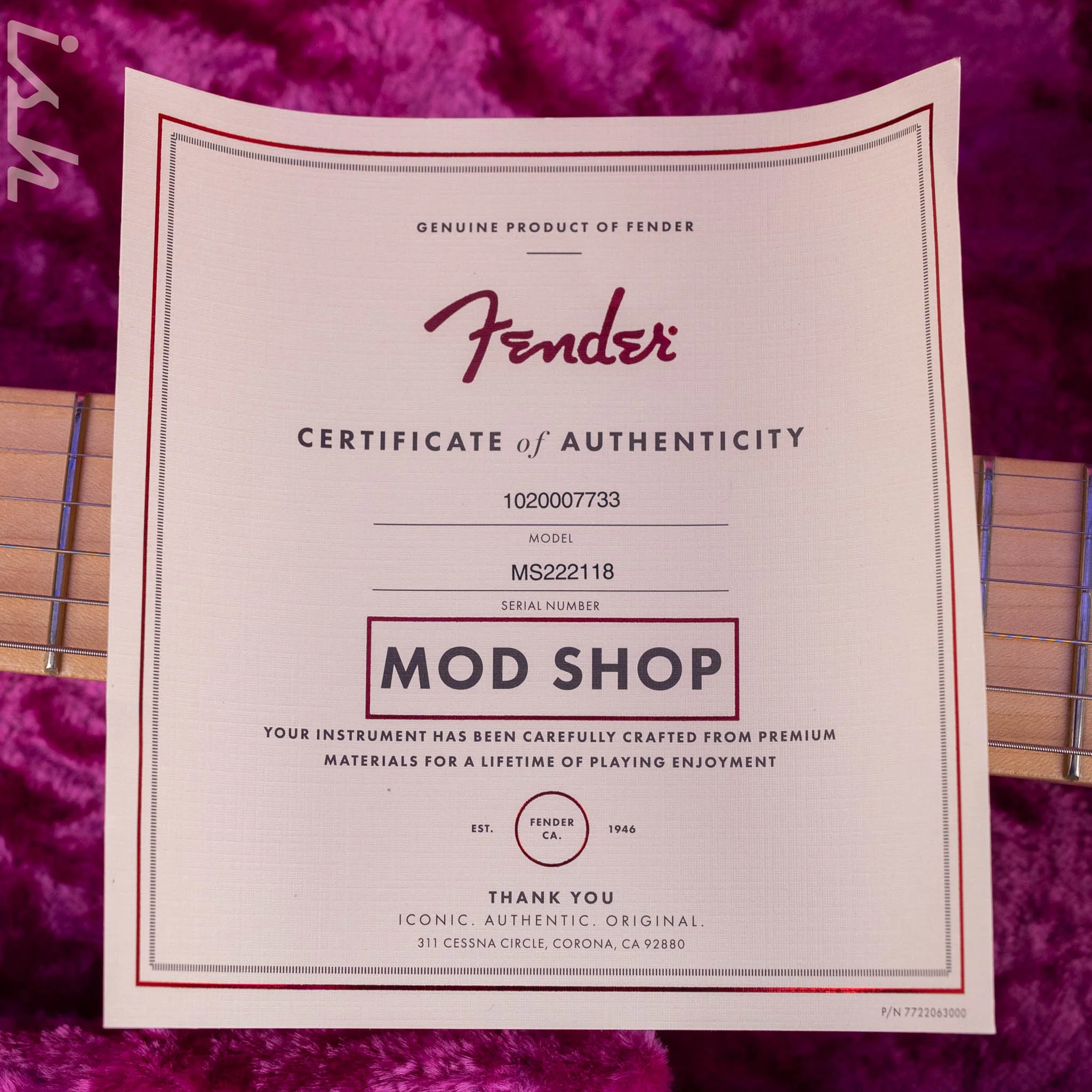 2023 Fender Mod Shop Stratocaster Burgundy Mist Metallic - Image 17