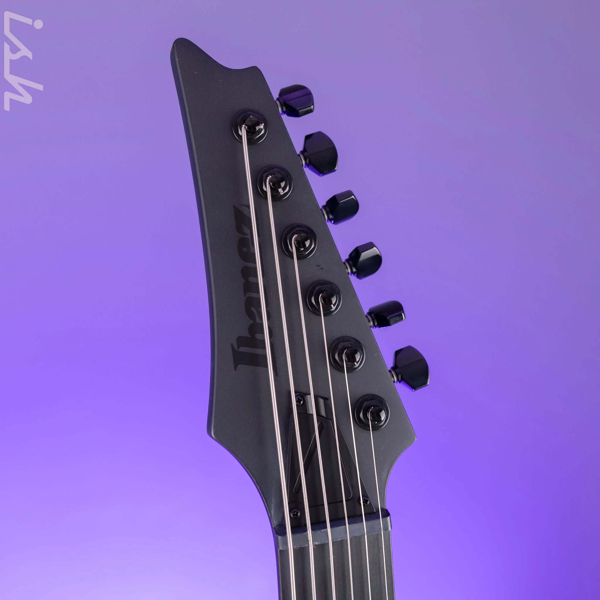 Ibanez RGRTBB21 Iron Label Baritone Electric Guitar Black Flat Demo - Image 5