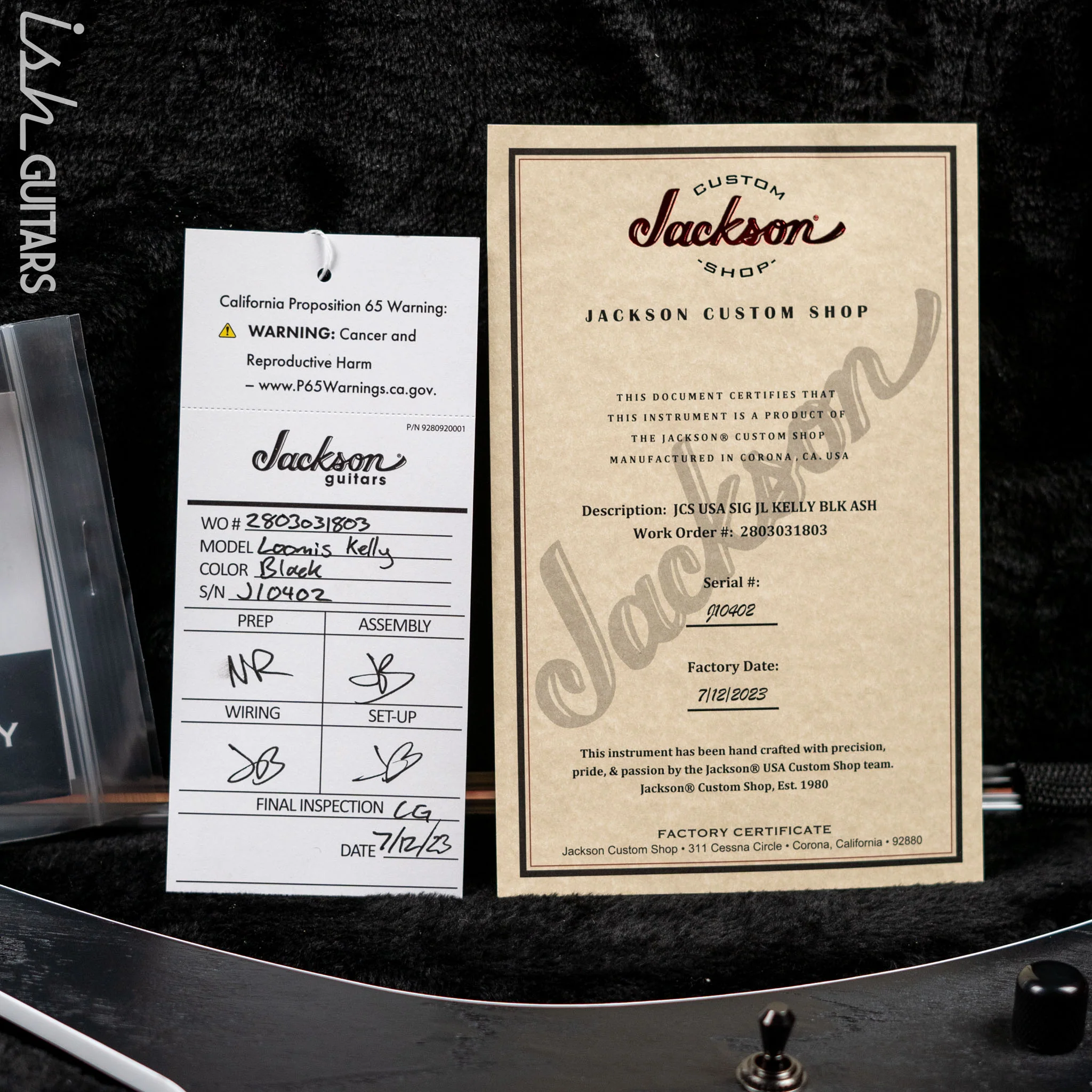2023 Jackson USA Jeff Loomis Signature Kelly Custom Shop Black Ash - Image 13