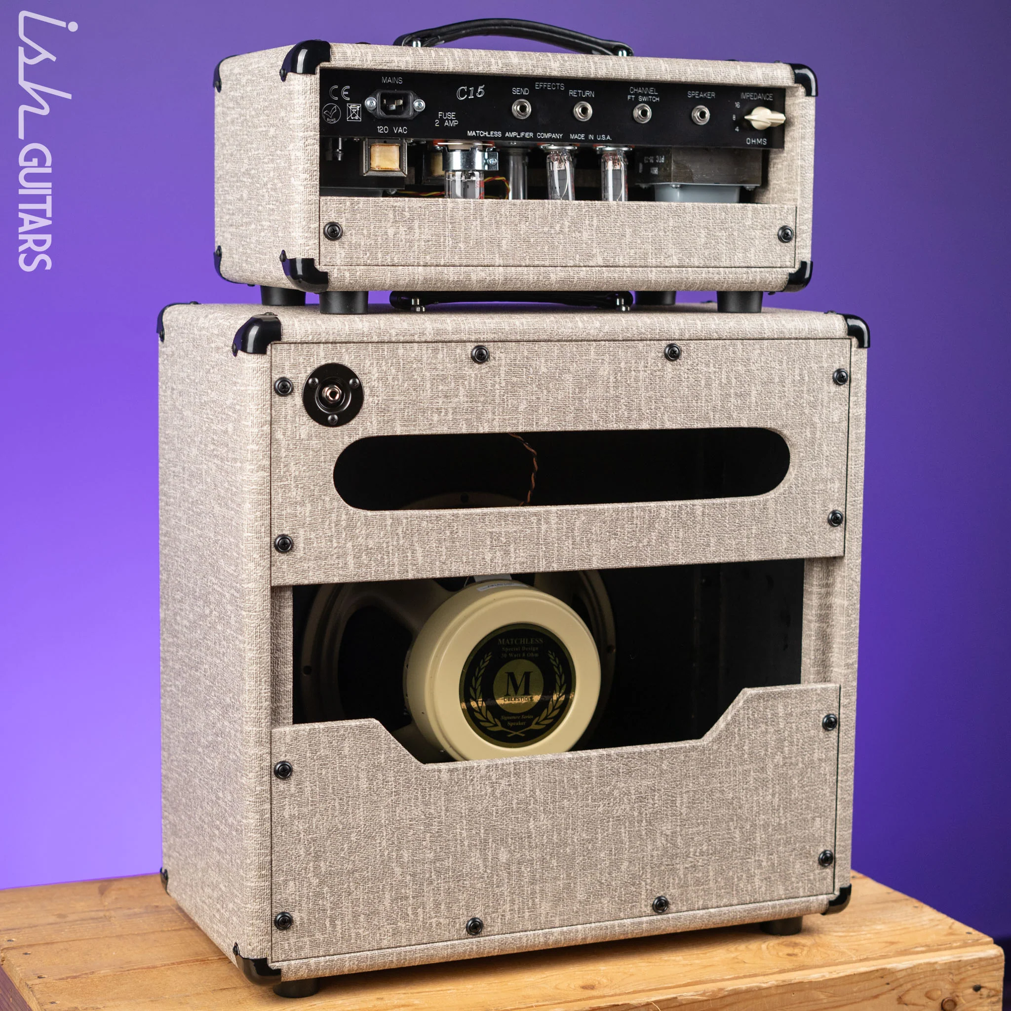 Matchless HC-15 Amplifier Head & ESS 1x12 Cabinet Fawn - Image 6