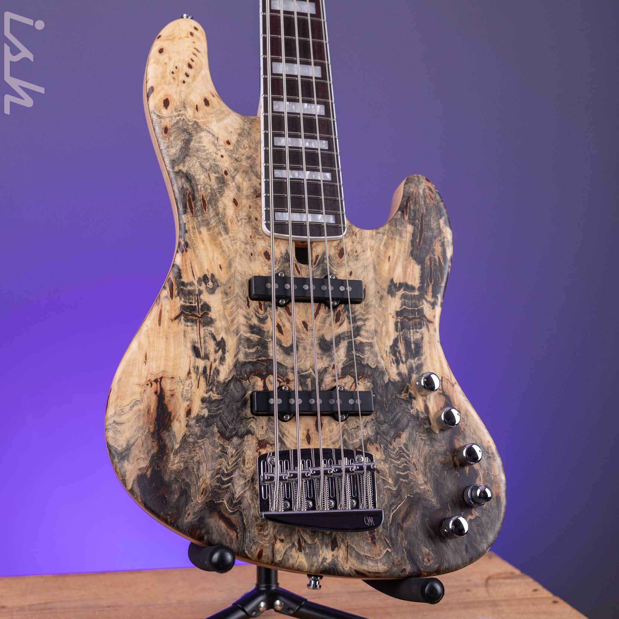 Mayones Jabba Custom 5 Buckeye Burl Trans Natural Satin
