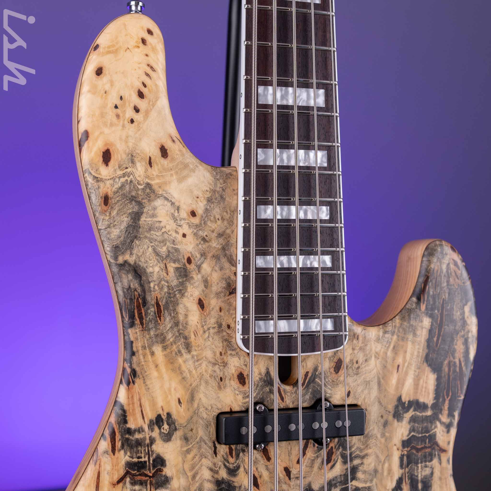 Mayones Jabba Custom 5 Buckeye Burl Trans Natural Satin - Image 3