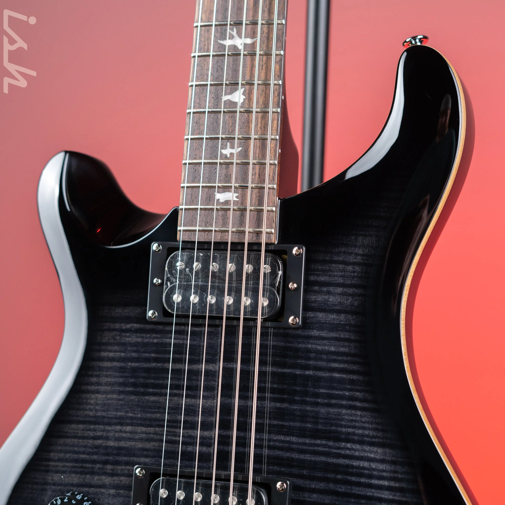 PRS SE 277 Baritone Left Handed Electric Guitar Charcoal Burst - Image 3