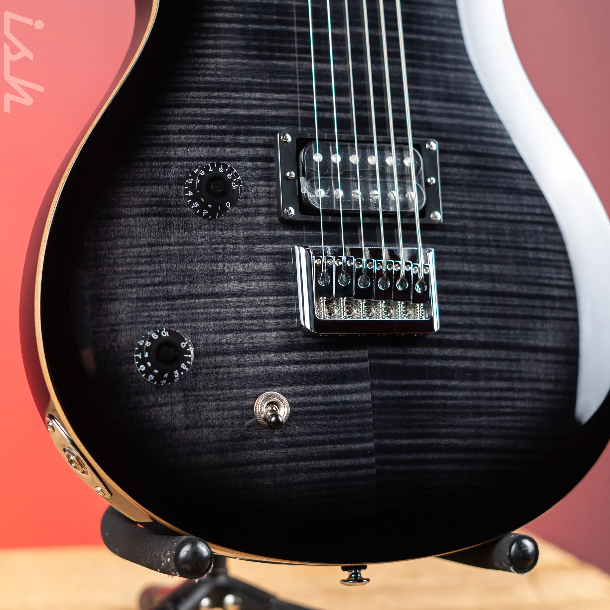 PRS SE 277 Baritone Left Handed Electric Guitar Charcoal Burst - Image 4