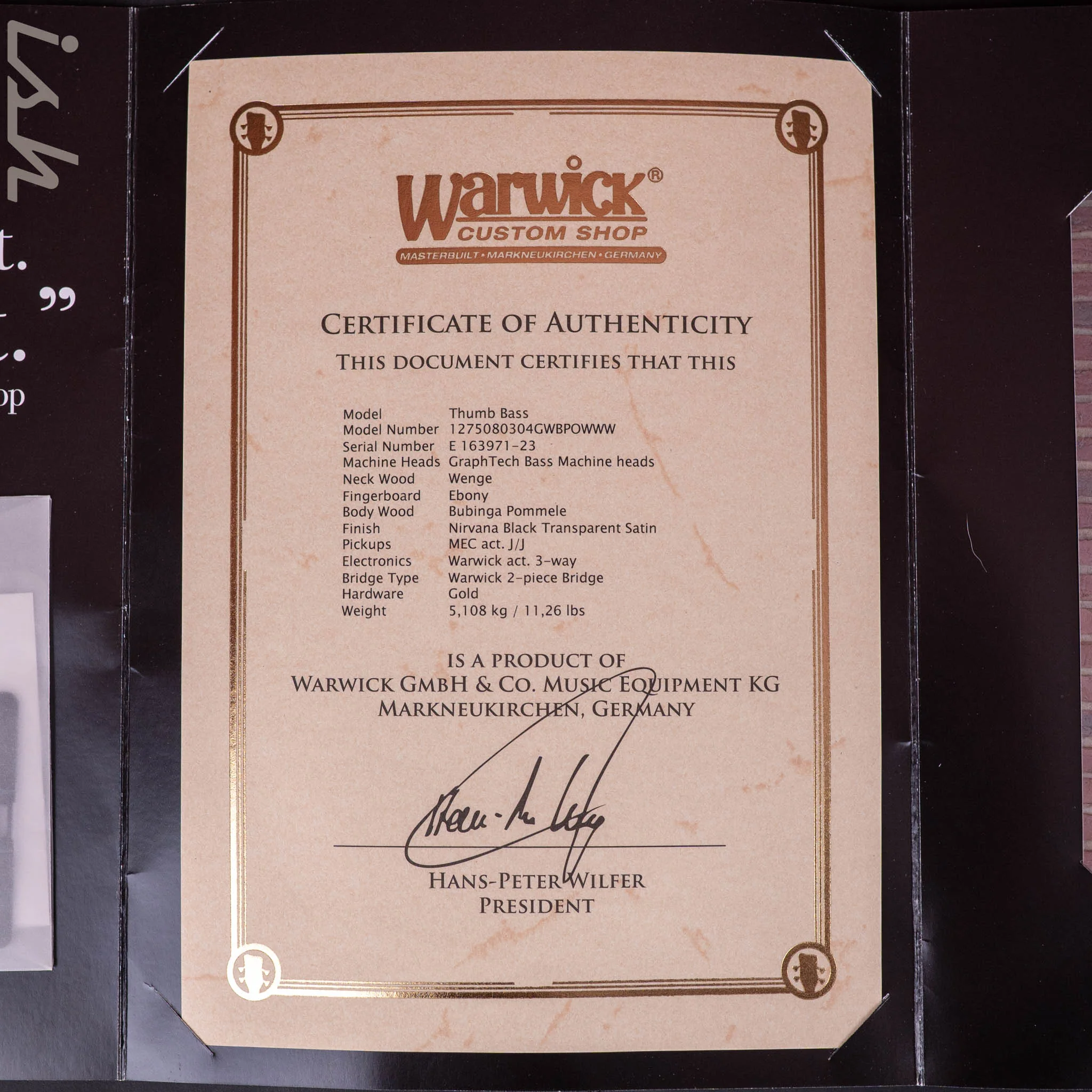 2023 Warwick Masterbuilt Thumb 5 Nirvana Black - Image 16