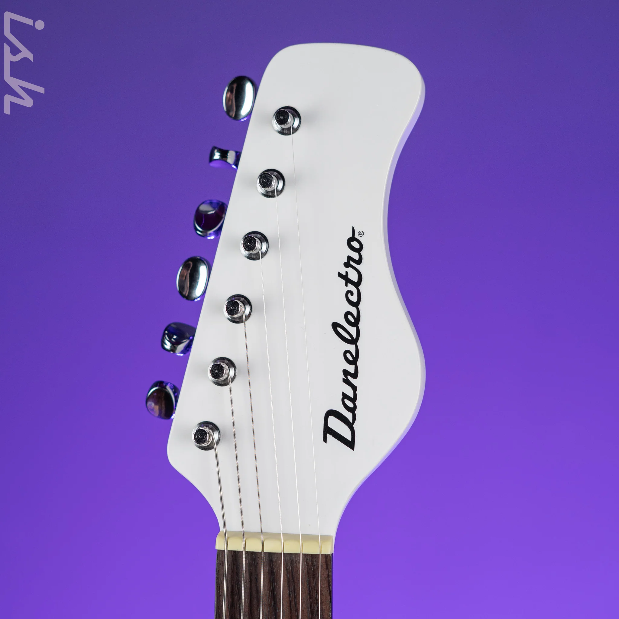 Danelectro Coral Sitar Reissue Guitar White Crackle - Image 5