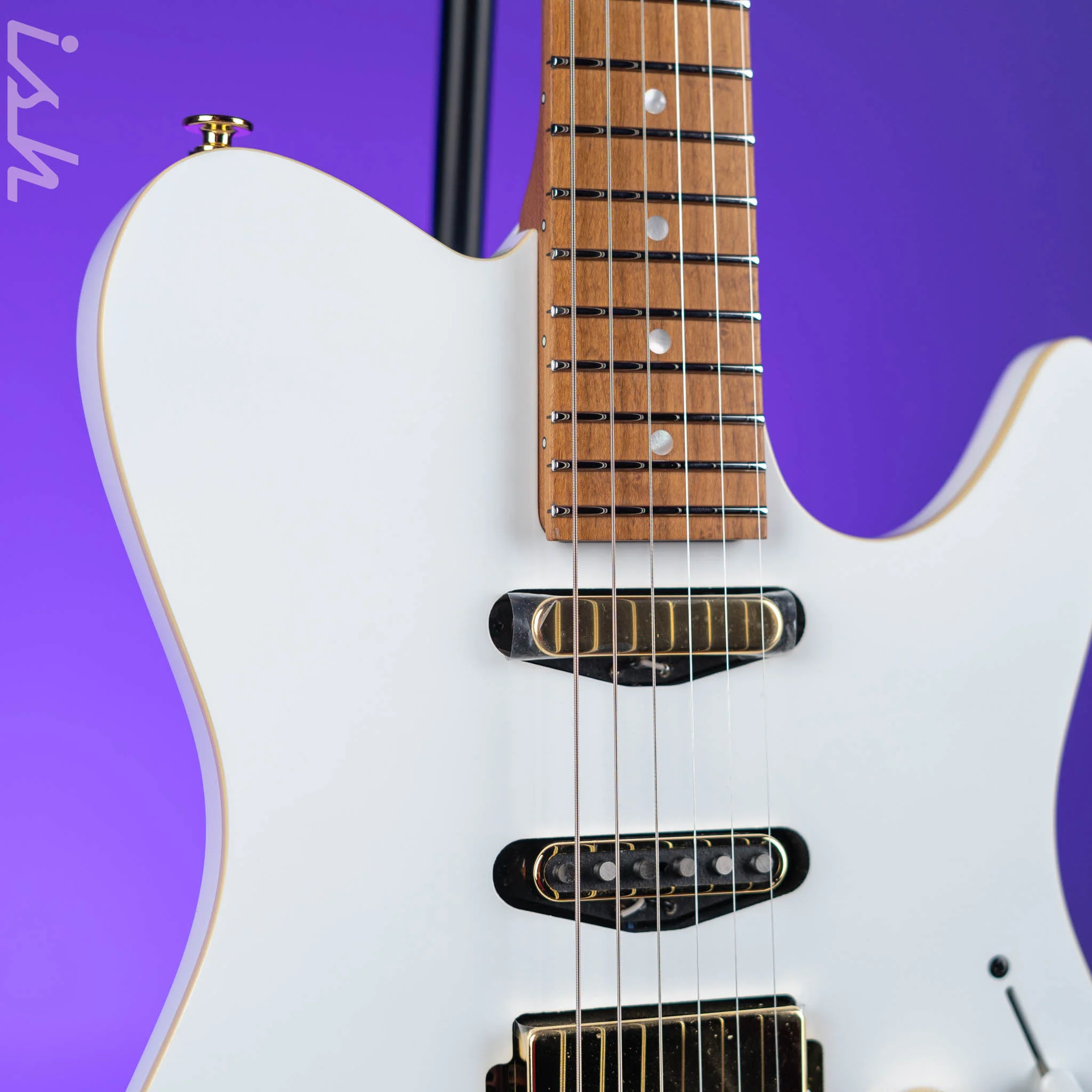 Ibanez LB1 Lari Basilio Signature Prestige Electric Guitar White - Image 3