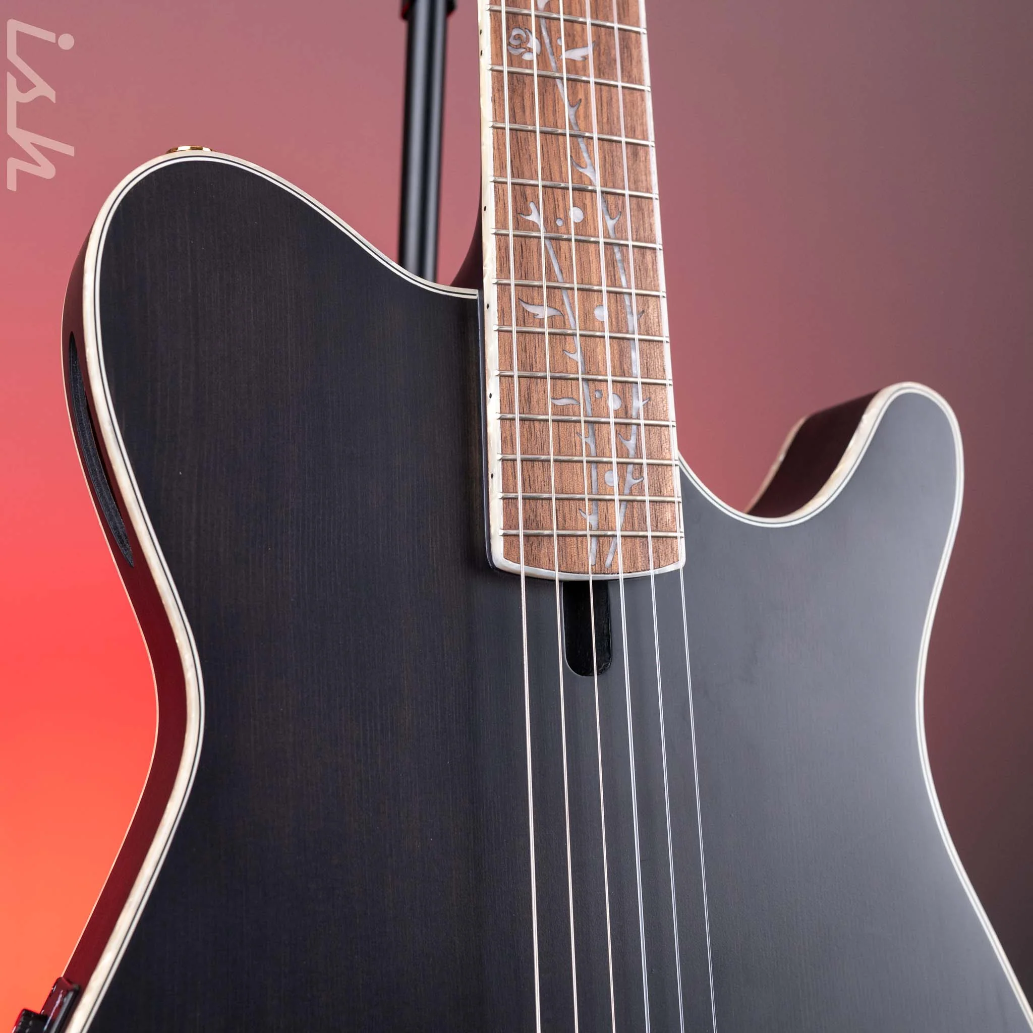 2024 Ibanez TOD10N Tim Henson Signature Nylon Acoustic-Electric Guitar Transparent Black Flat - Image 3