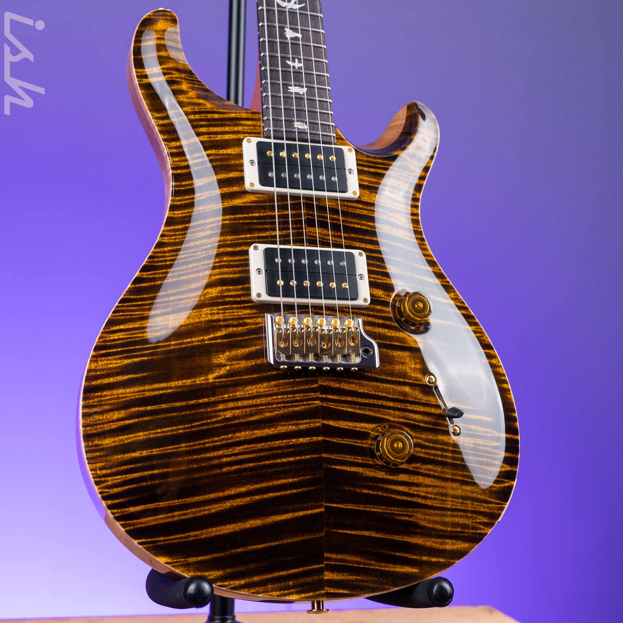 2024 PRS Custom 24 10-Top Electric Guitar Yellow Tiger