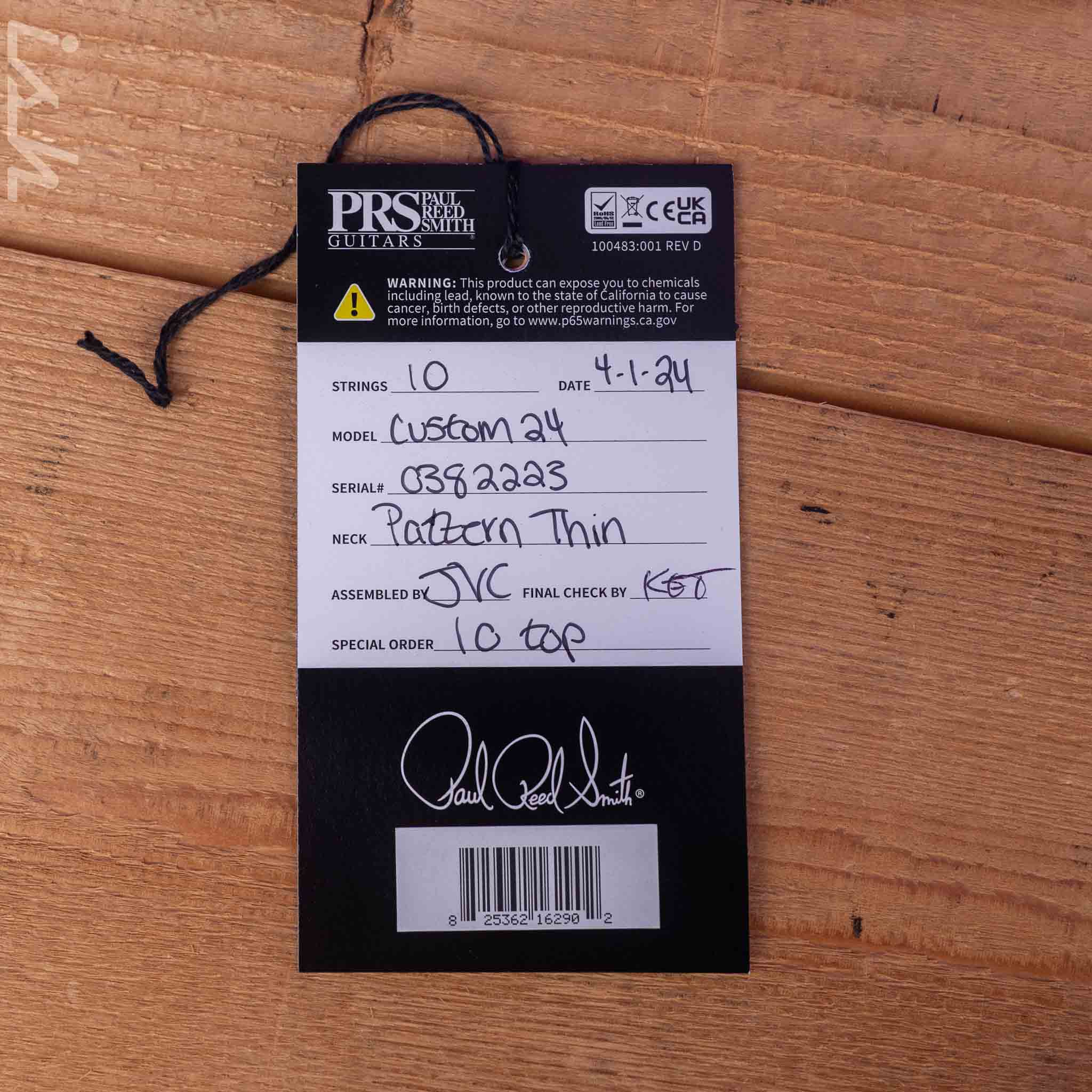 2024 PRS Custom 24 10-Top Electric Guitar Yellow Tiger - Image 11