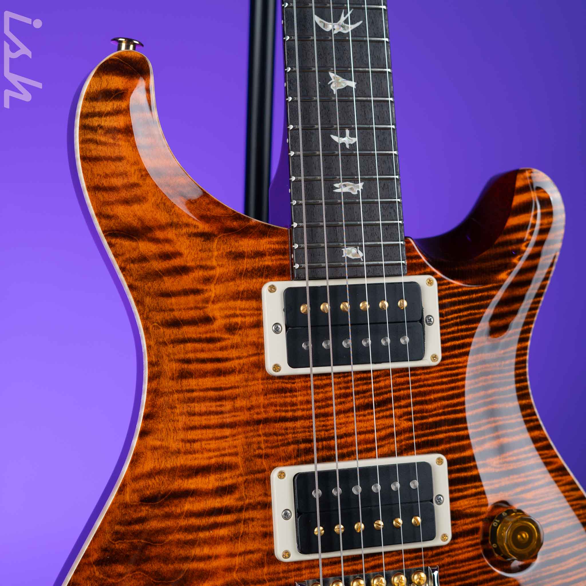2024 PRS Custom 24 Electric Guitar 10-Top One-Piece Orange Tiger - Image 3