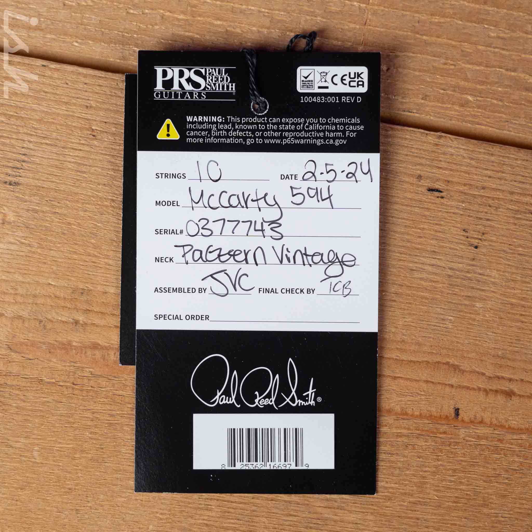 2024 PRS McCarty 594 Electric Guitar Black Gold Wraparound Burst - Image 11