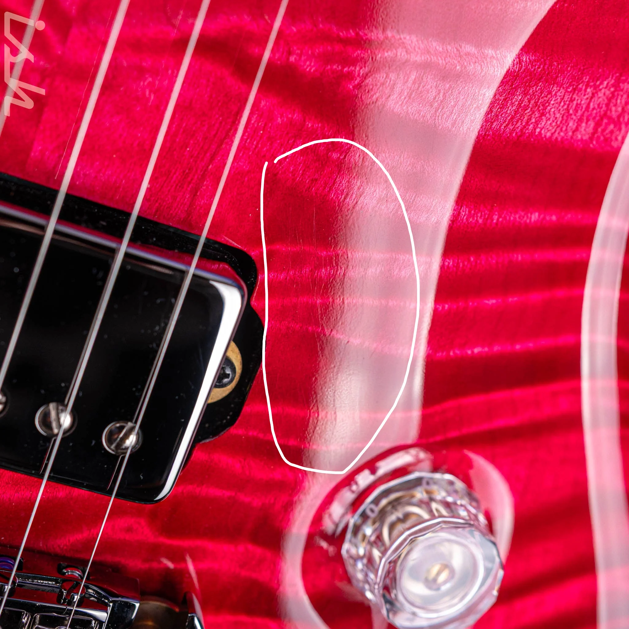 2024 PRS Private Stock Special Semi-Hollow Piezo Blood Red Fade Tulip Wood - Image 6