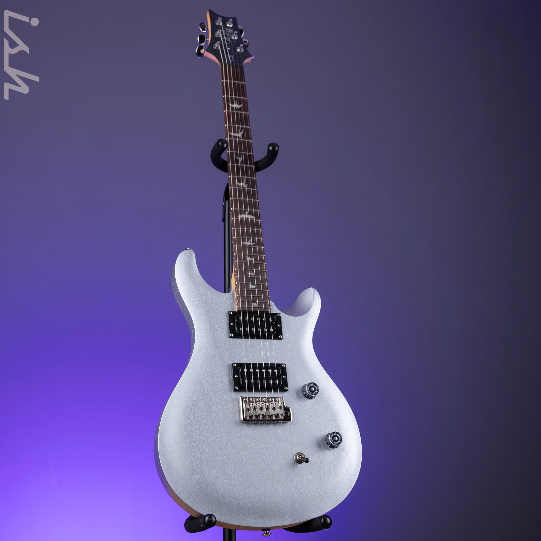 2024 PRS SE CE 24 Standard Satin Electric Guitar Metallic Silver Satin - Image 2