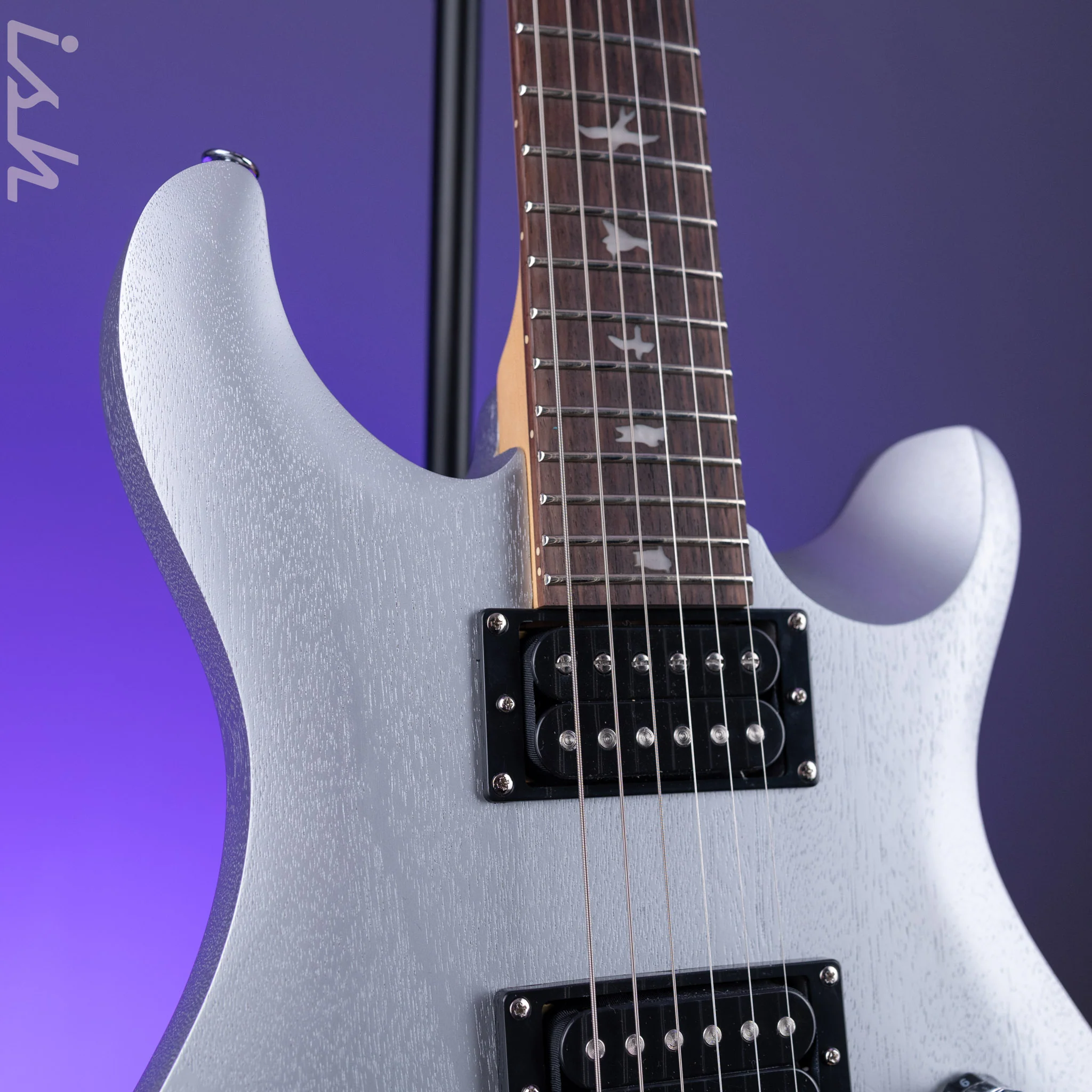 2024 PRS SE CE 24 Standard Satin Electric Guitar Metallic Silver Satin - Image 3