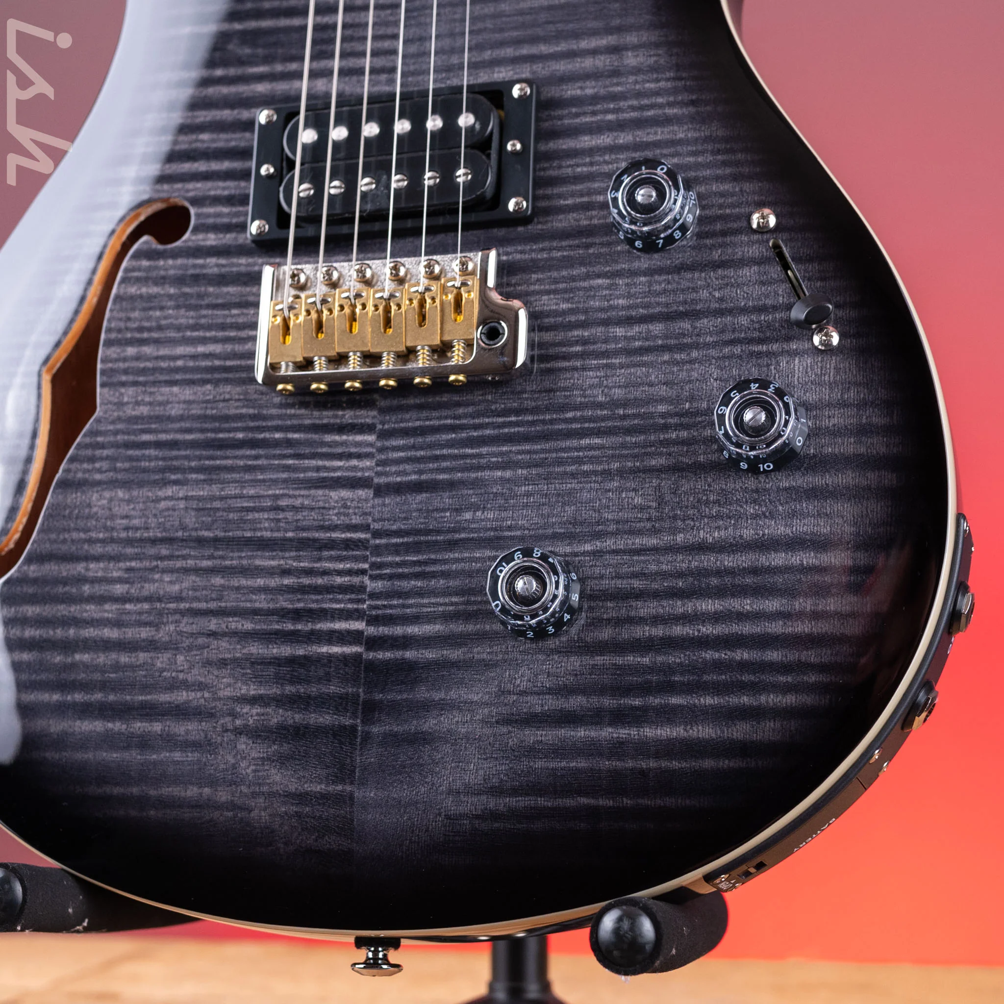 2024 PRS SE Custom 24 Semi-Hollow Piezo Charcoal Burst - Image 4