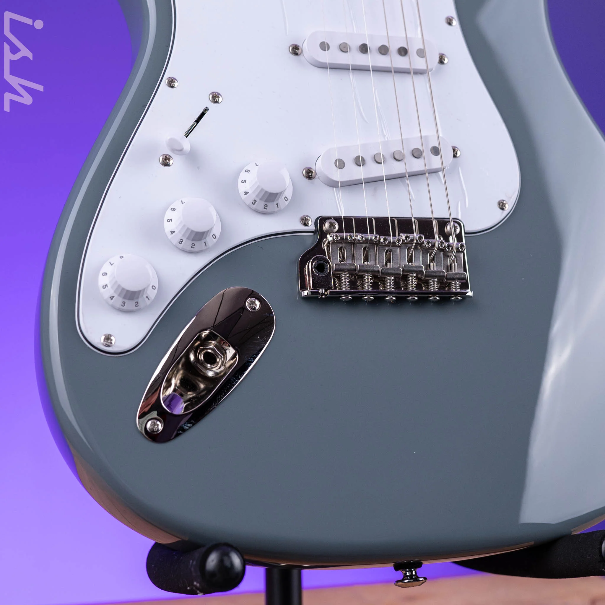 2024 PRS SE Silver Sky Lefty Storm Gray - Rosewood Board - Image 3