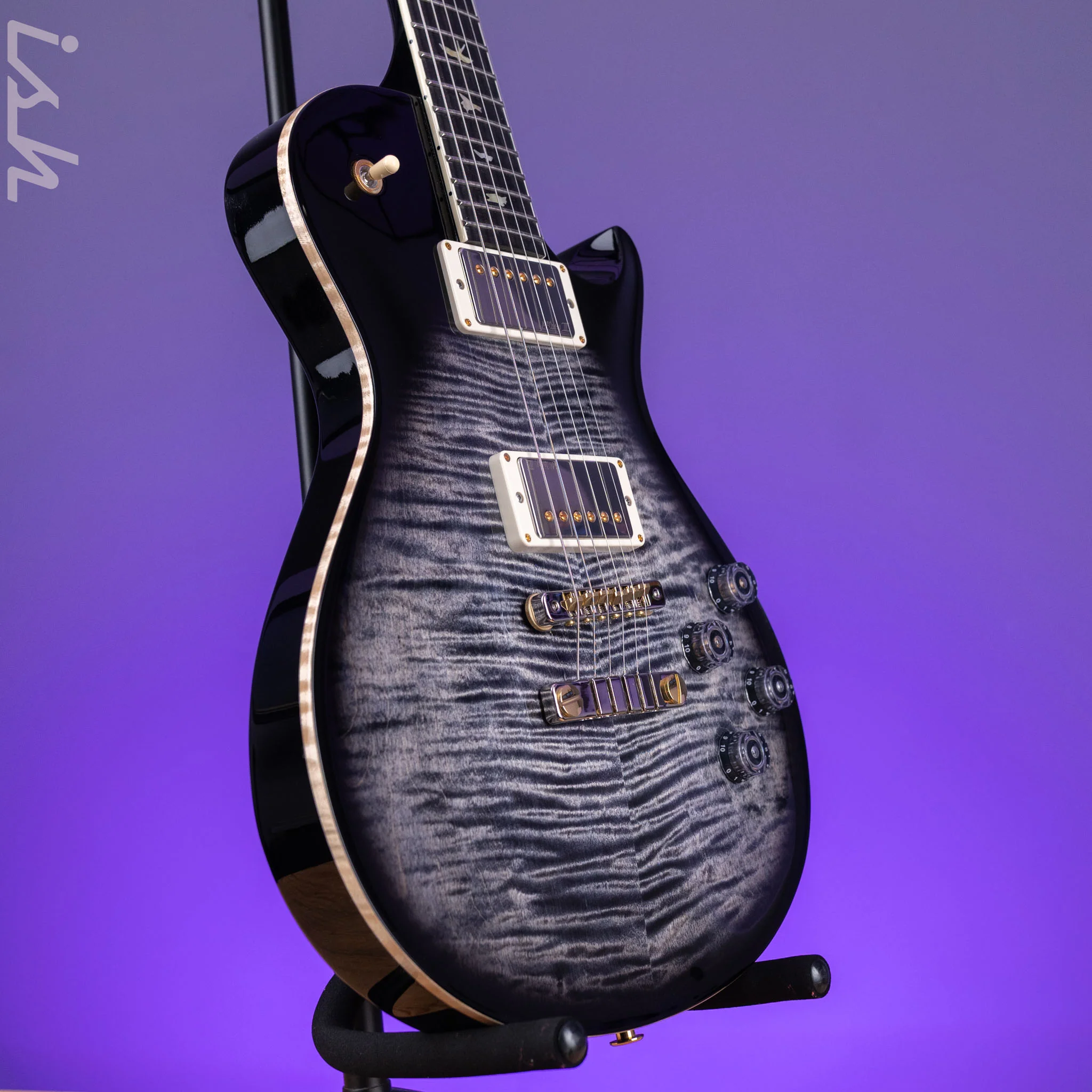PRS Wood Library McCarty 594 Singlecut 10-Top Charcoal Burst - Image 3