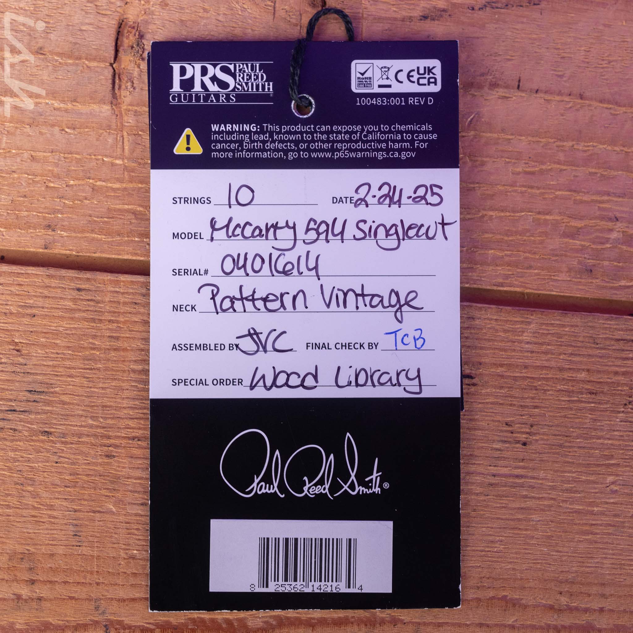 2025 PRS Wood Library McCarty 594 Singlecut 10-Top Jade - Image 12