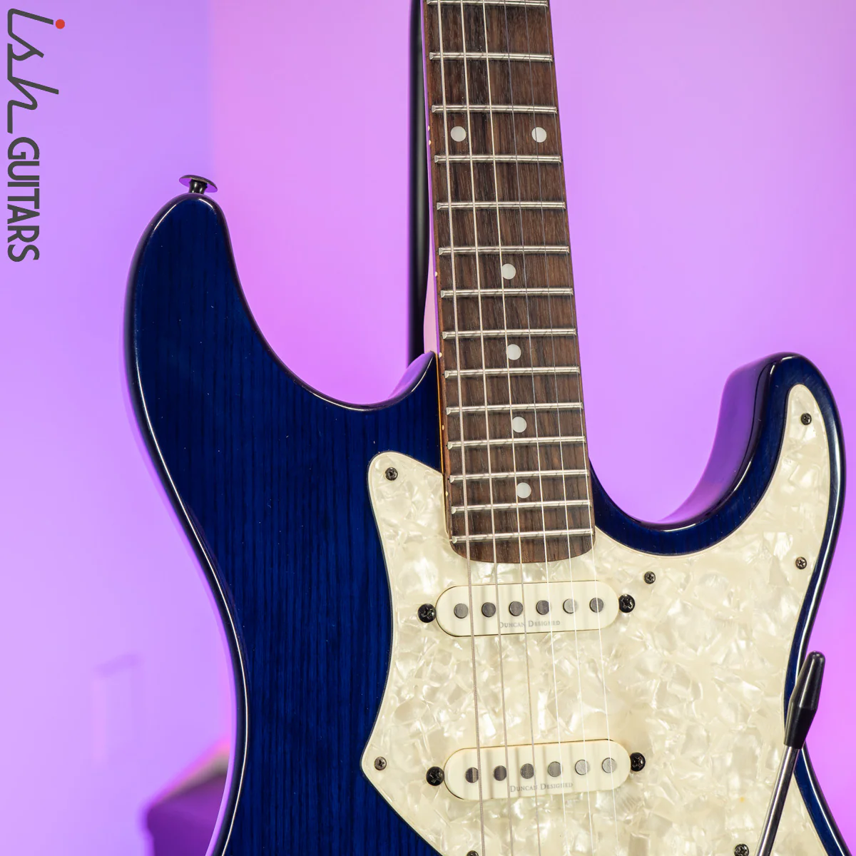 Aria Pro II Fullerton Strat HSS Dark Translucent Blue - Image 3