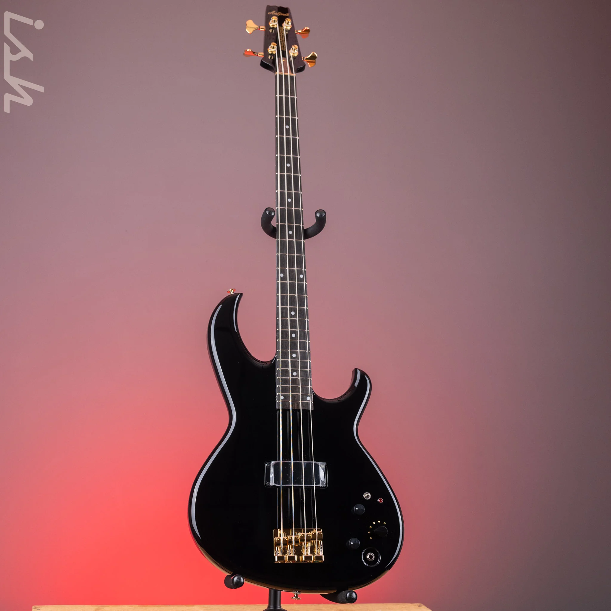 Aria Pro II SB-1000 4-String Bass Solid Black - Image 2