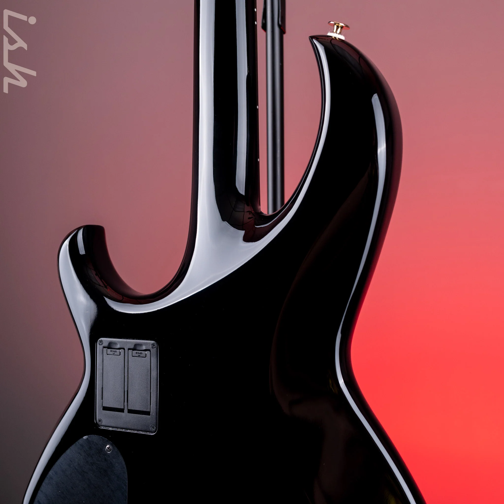 Aria Pro II SB-1000 4-String Bass Solid Black - Image 9