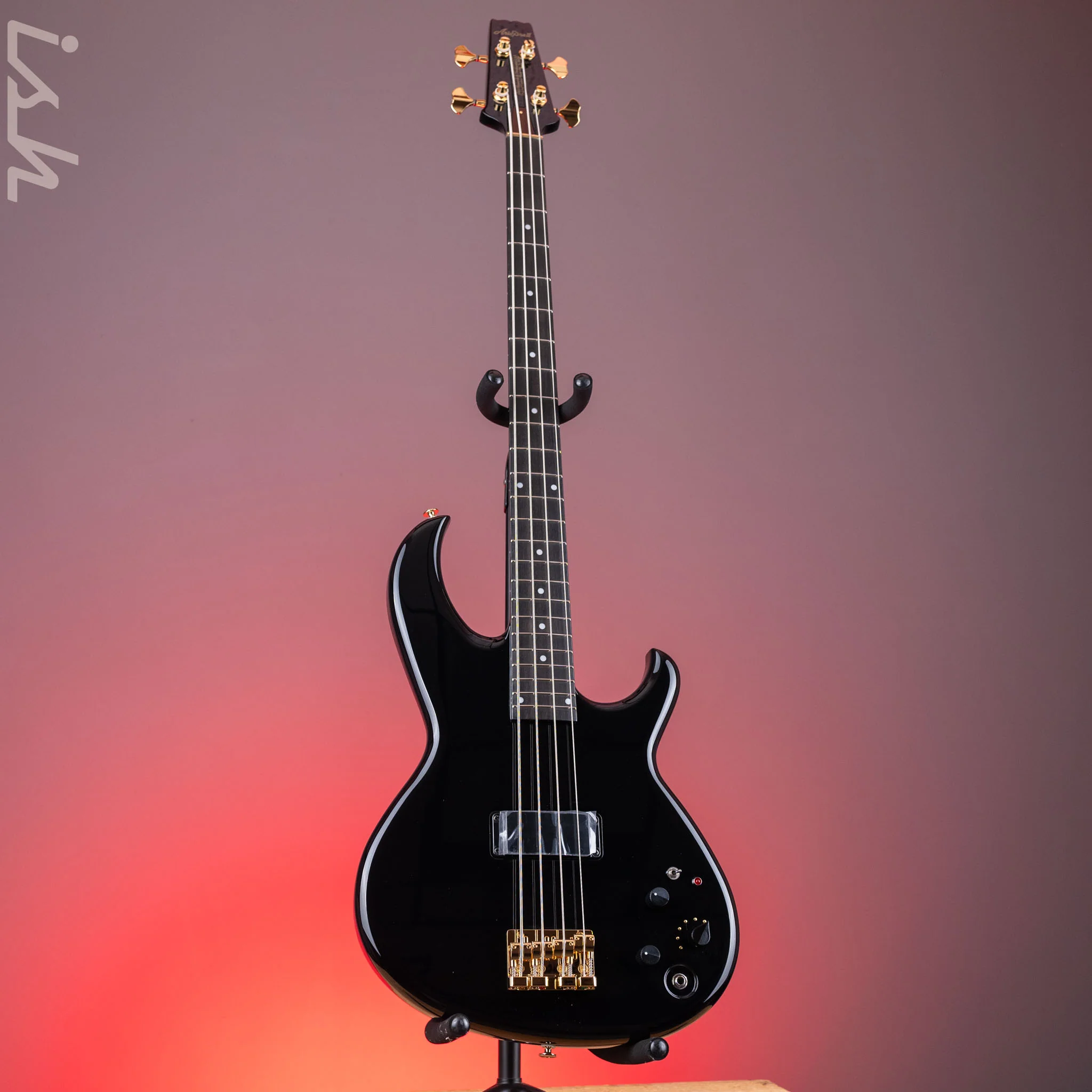 Aria Pro II SB-1000 4-String Bass Solid Black - Image 2