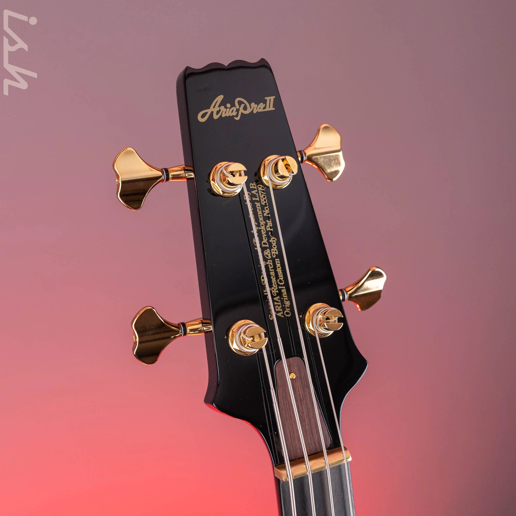 Aria Pro II SB-1000 4-String Bass Solid Black - Image 5