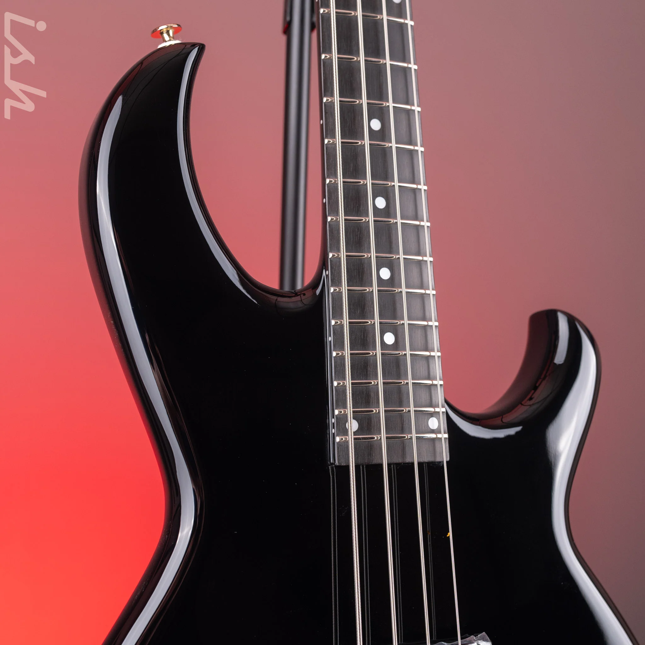 Aria Pro II SB-1000 4-String Bass Solid Black - Image 4