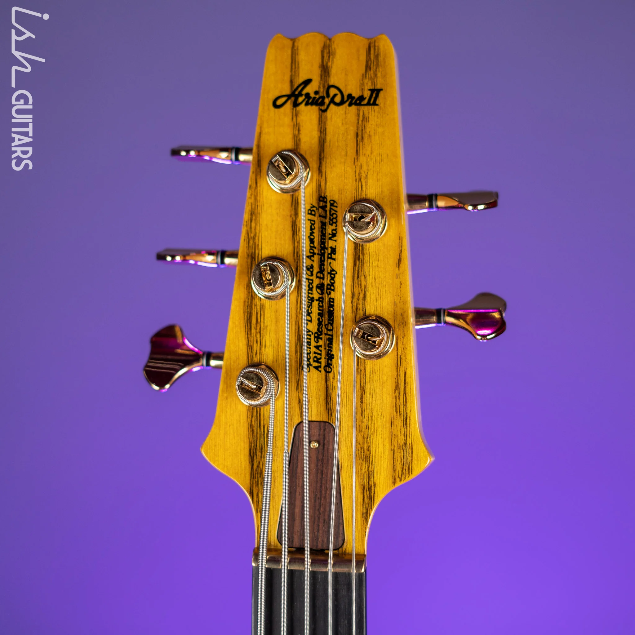 Aria Pro II SB-1000 5-String Bass Natural Oak - Image 5