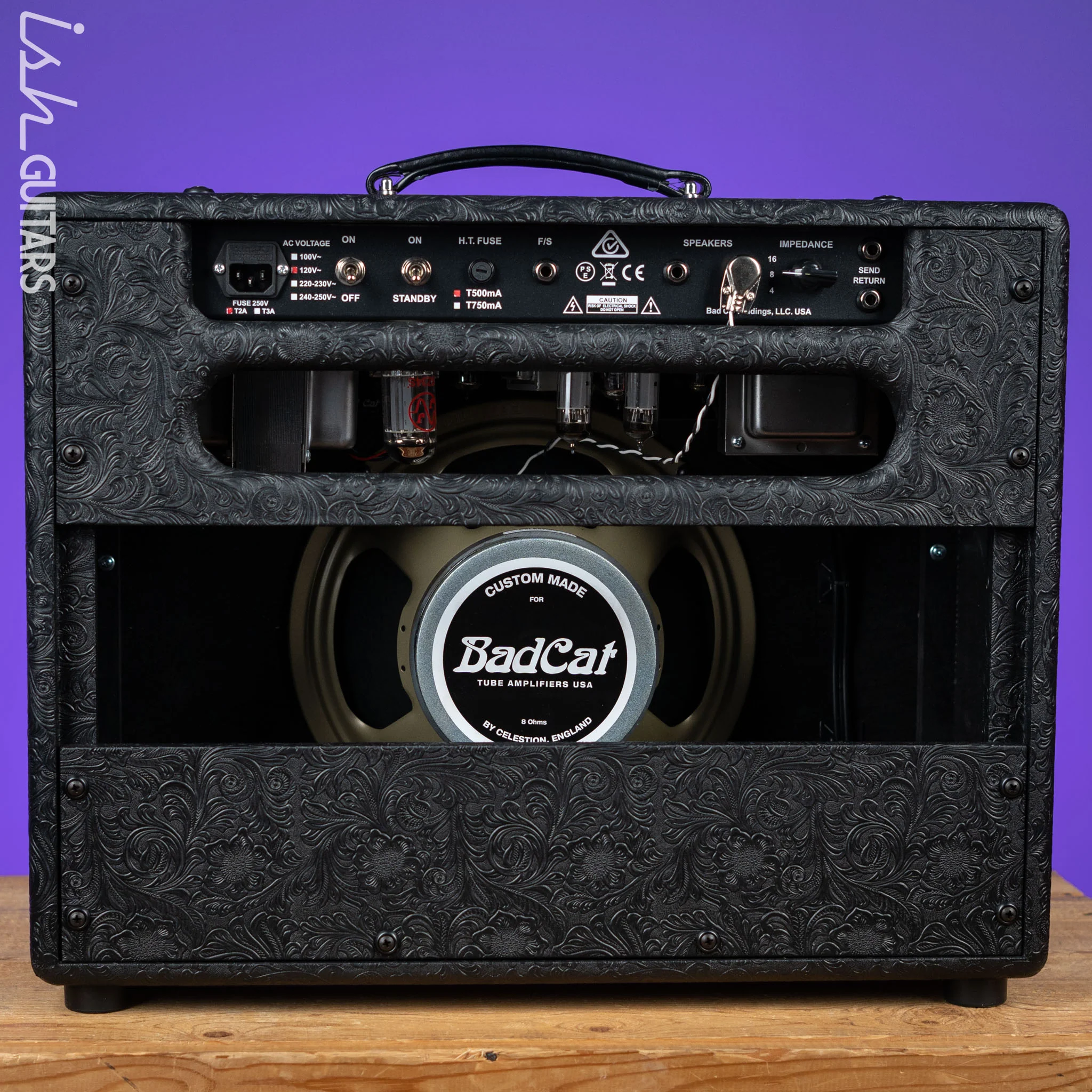 Bad Cat Cub IV 15 Reverb Handwired 15-Watt 1x12 Guitar Combo Amplifier Western Tolex, Black & White Snakeskin - Image 5