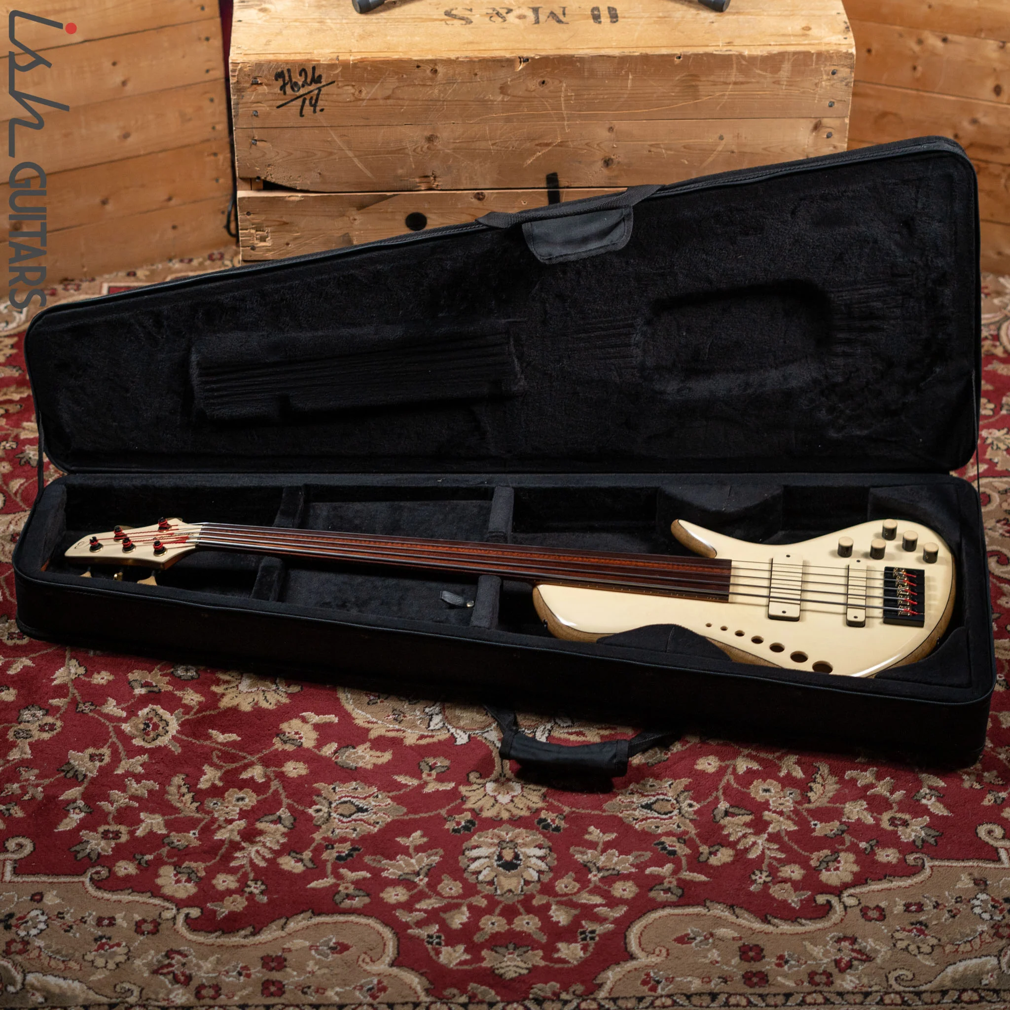 Benavente SCB Hollowbody Fretless 5 String Bass Natural - Image 16