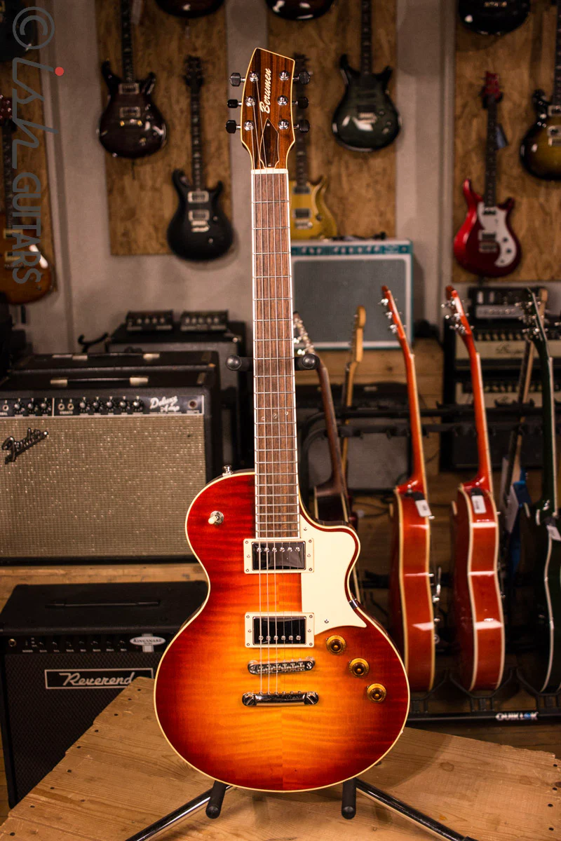 Berumen Flat Top 2 Pickup Flame Top Les Paul Style Hand Made Guitar - Image 2