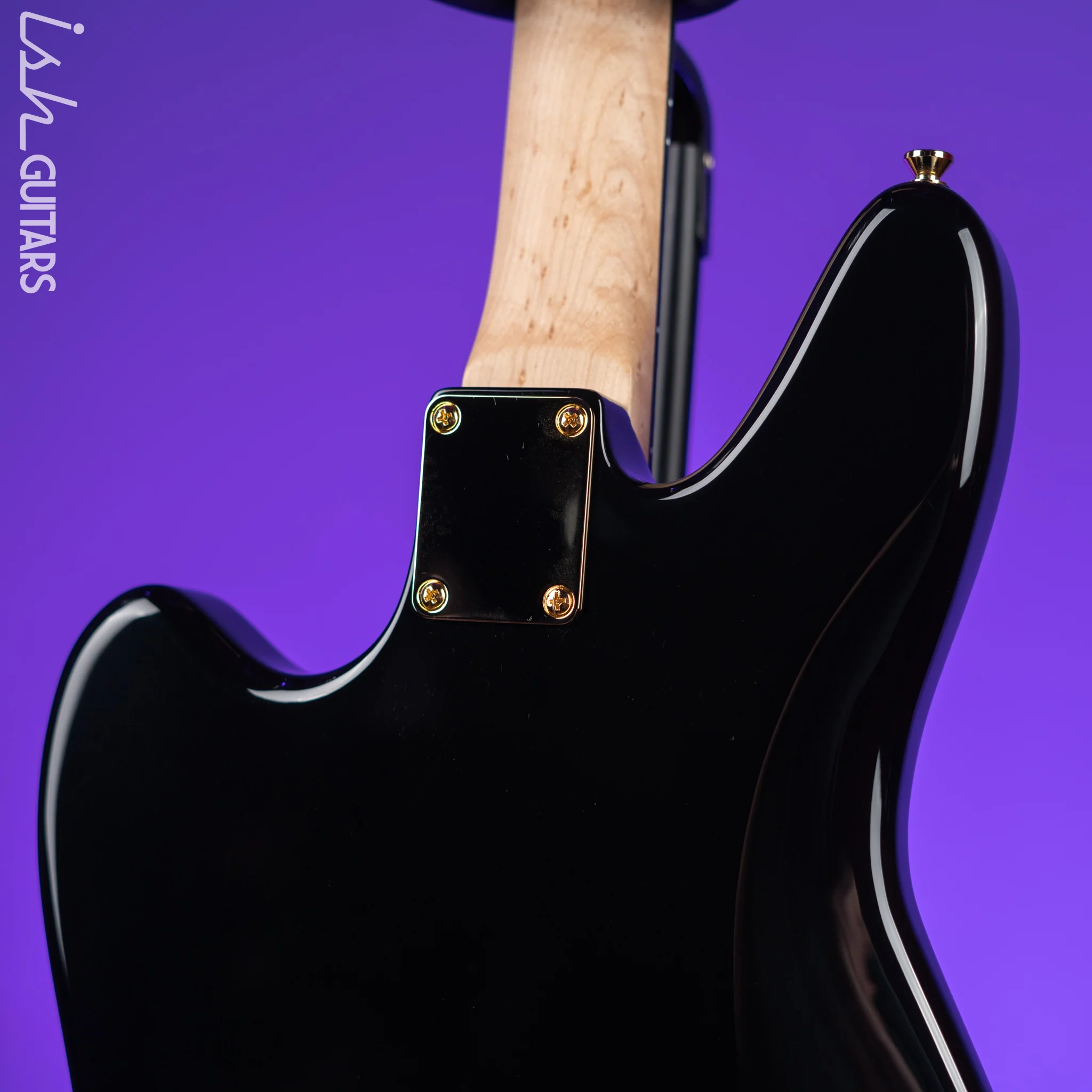 Bilt Relevator Bass VI 6-String Bass Guitar Black w/ Gold Plates - Image 9