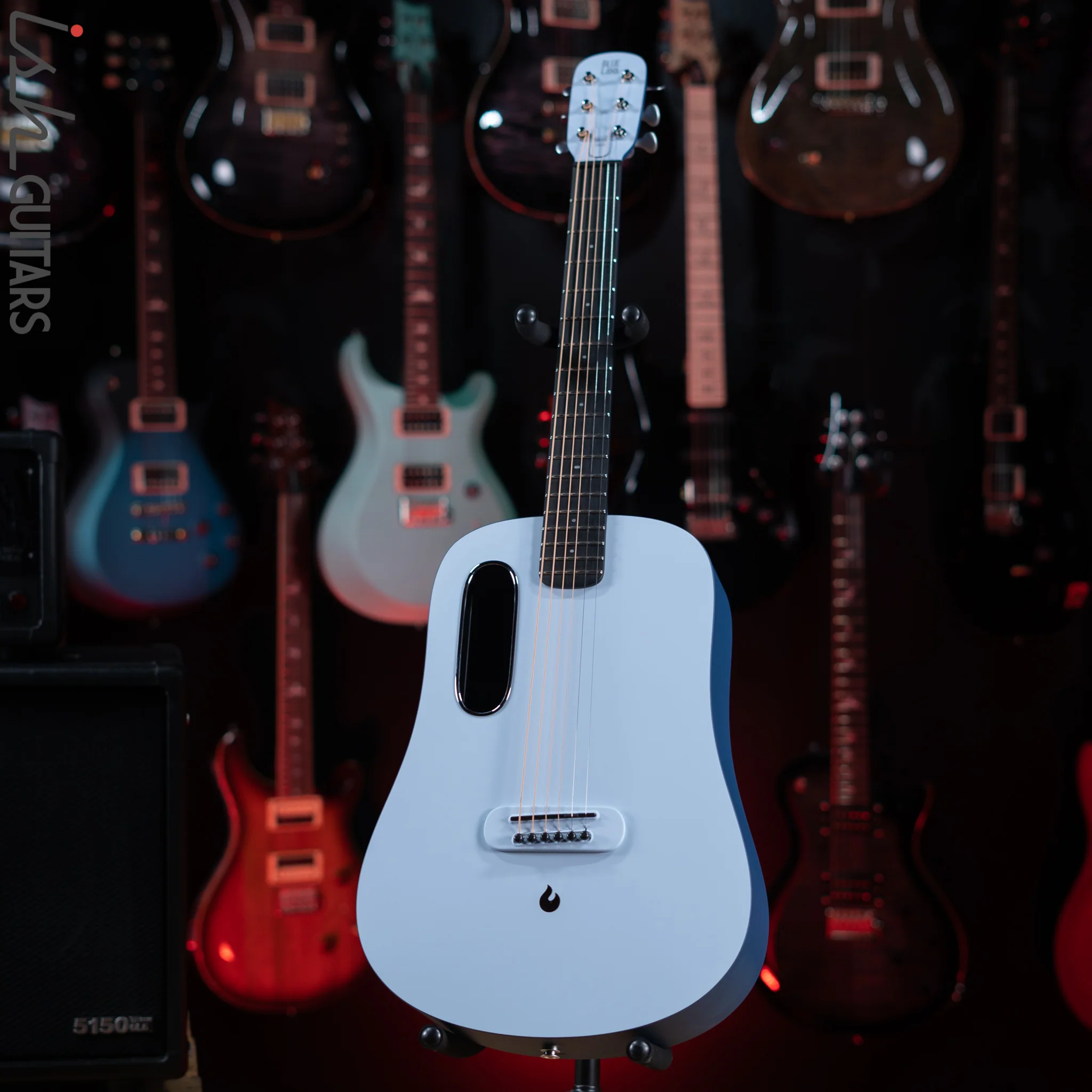 Lava Music Blue Lava Smart Acoustic Guitar Ice Blue/ Ocean Blue w/ Airflow Bag - Image 2