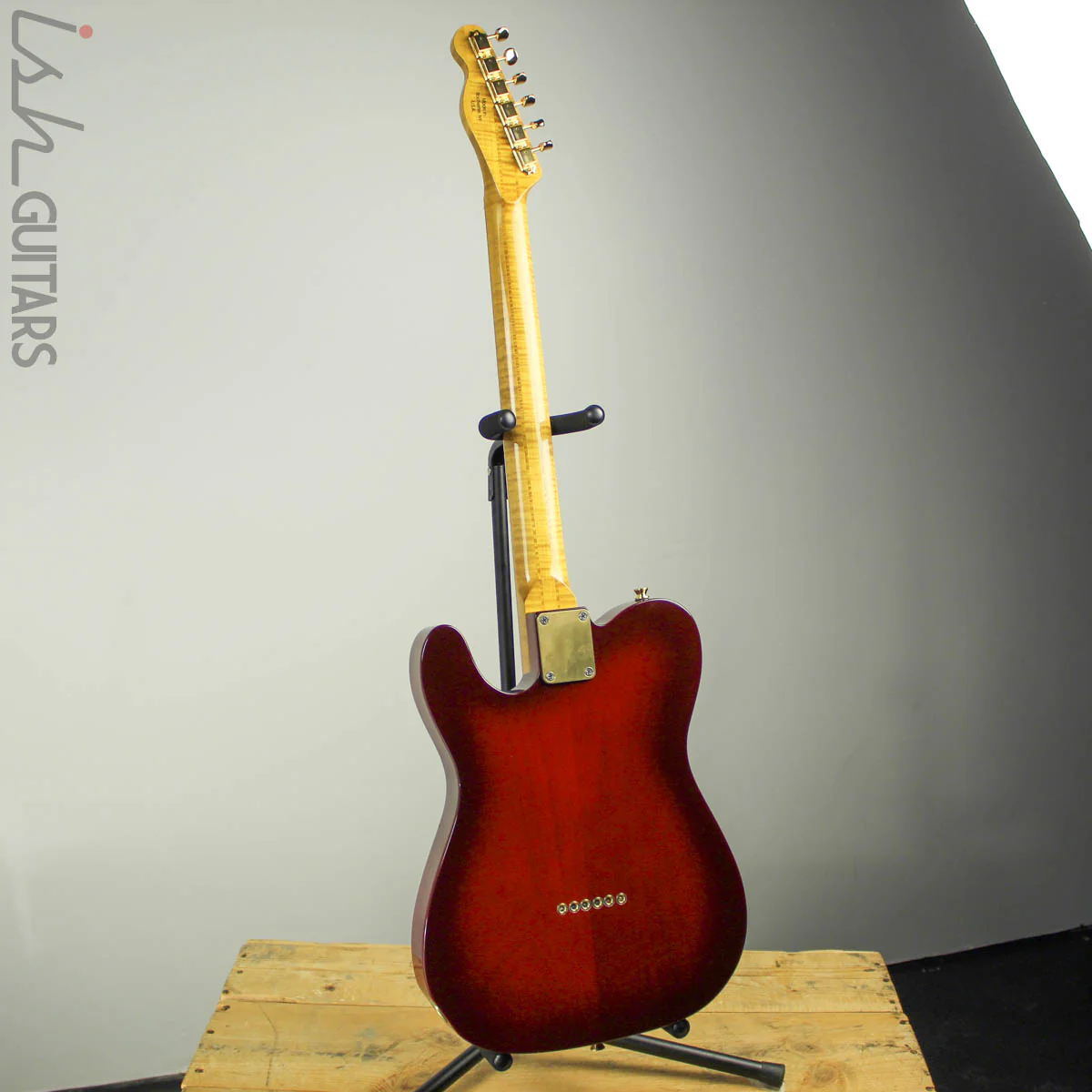 Bruton Guitars T-Style Burl Top Cherryburst - Image 10