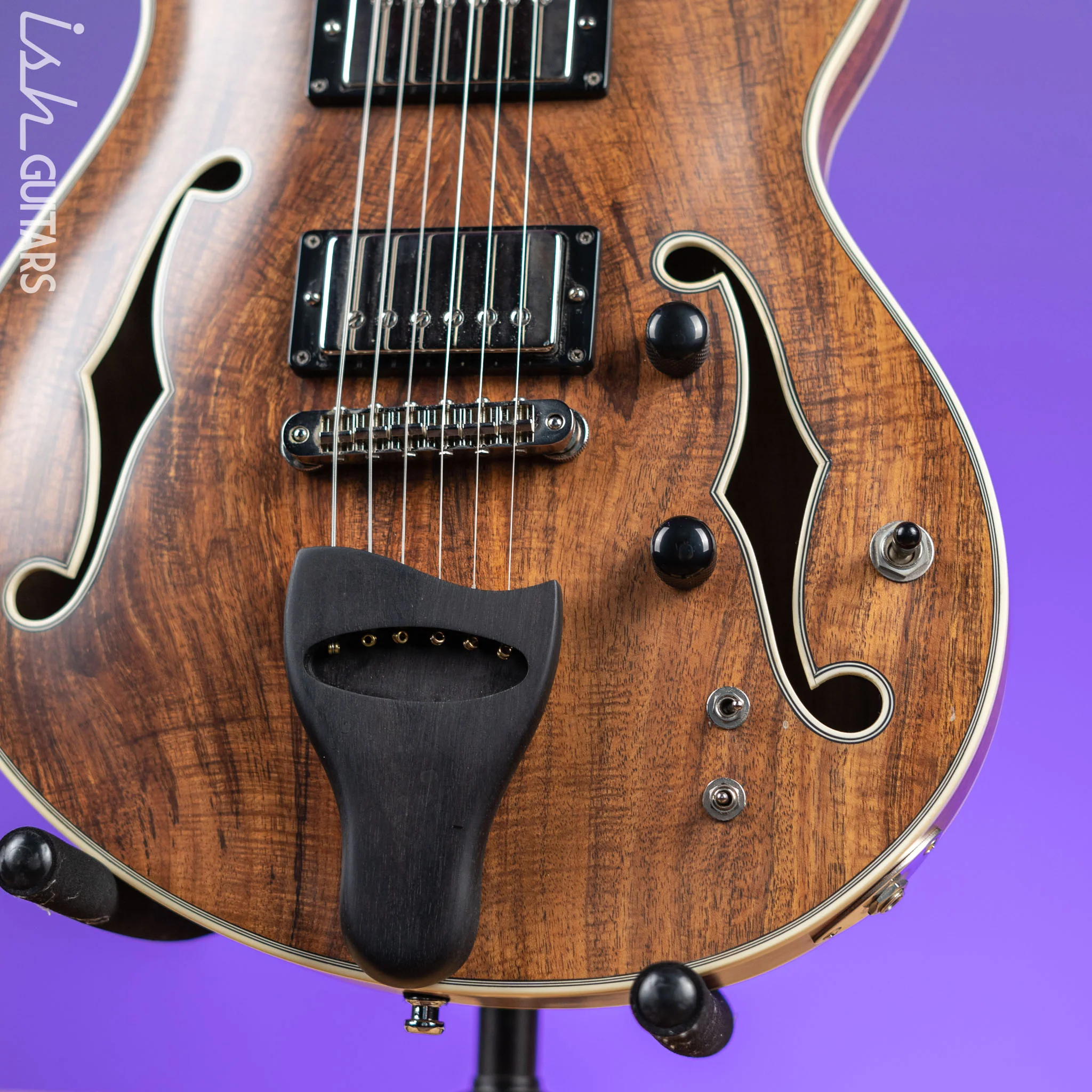 Bruton Universal Electric Archtop Guitar Natural - Image 5