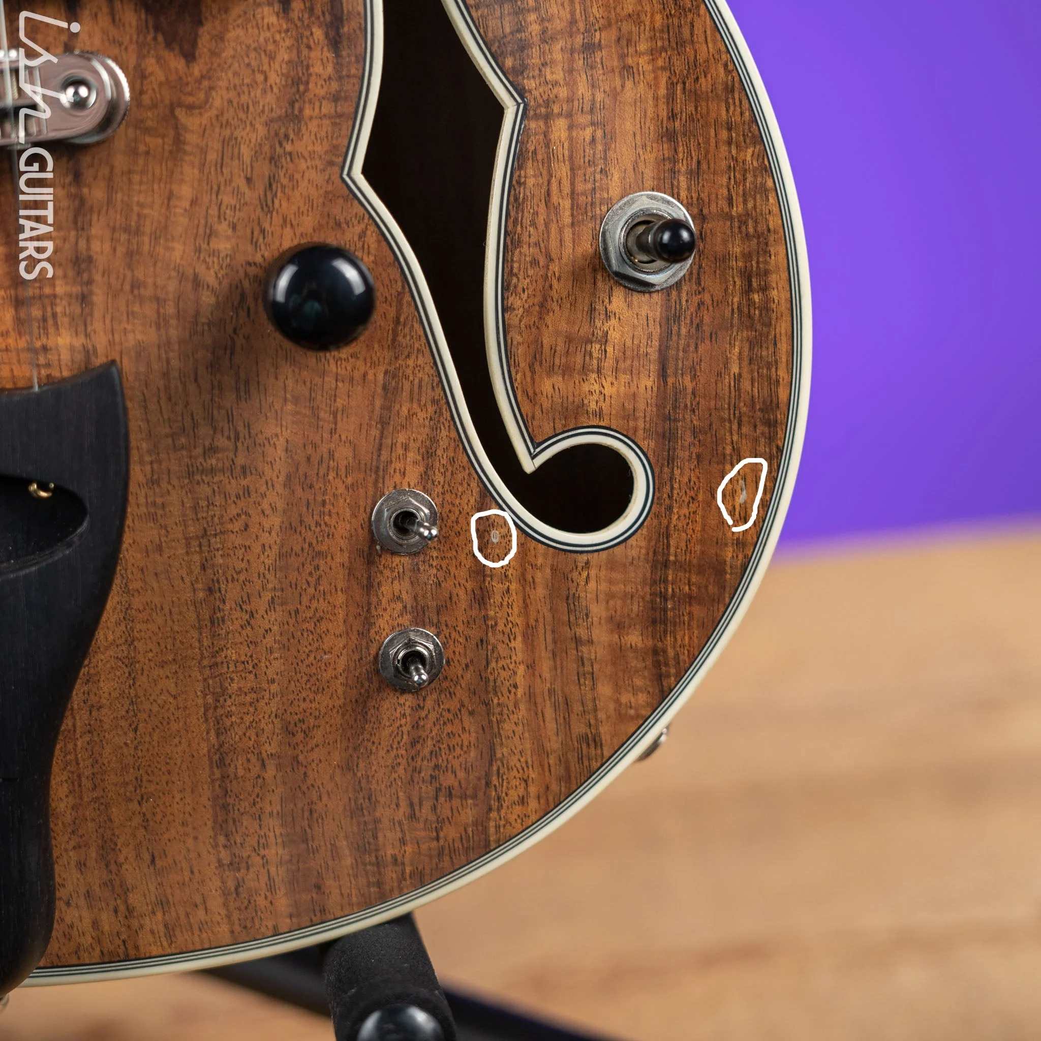 Bruton Universal Electric Archtop Guitar Natural - Image 8