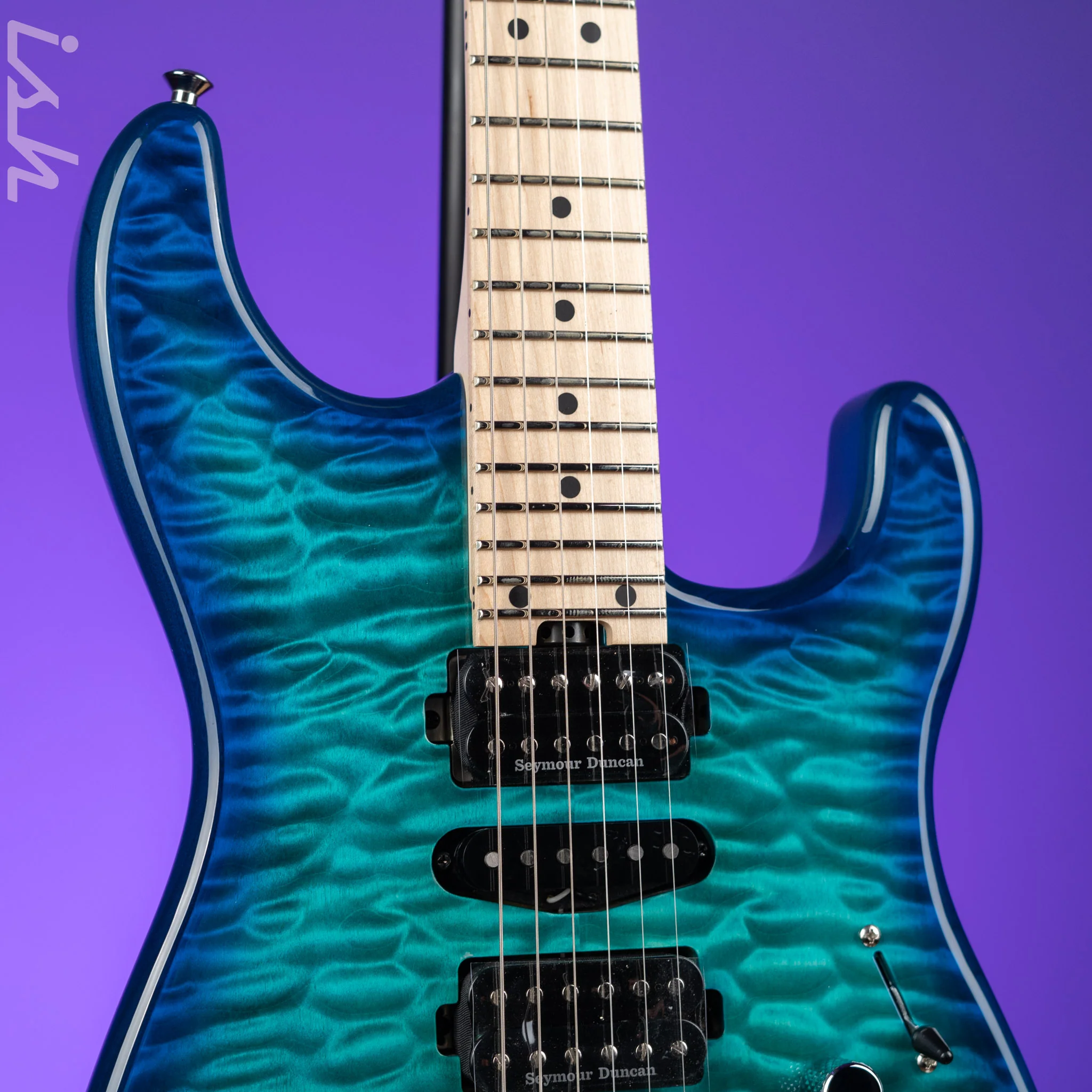 Charvel SMJ San Dimas Style 1 HSH FR M QM Caribbean Burst - Image 3