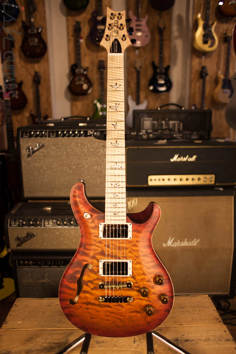 Paul Reed Smith PRS McCarty 594 Semi-Hollow Wood Library ONE PIECE Top Dark Cherry Sunburst Satin Finish - Image 2