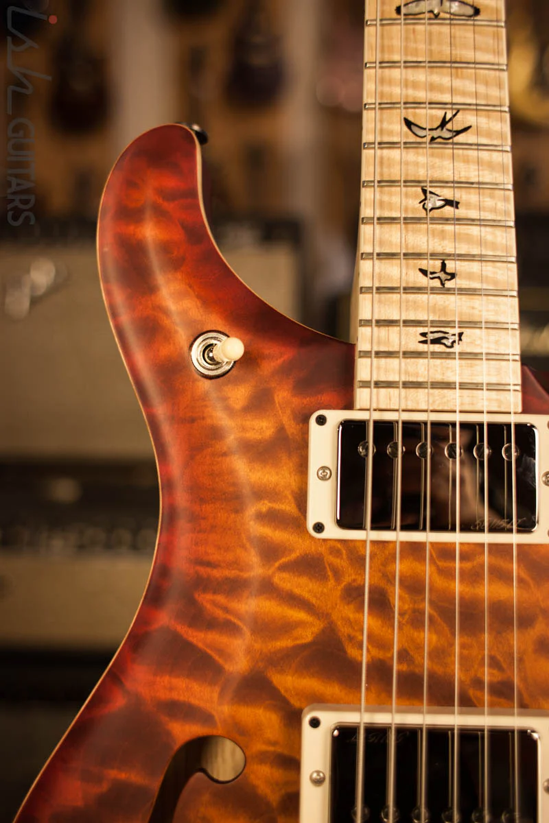 Paul Reed Smith PRS McCarty 594 Semi-Hollow Wood Library ONE PIECE Top Dark Cherry Sunburst Satin Finish - Image 3